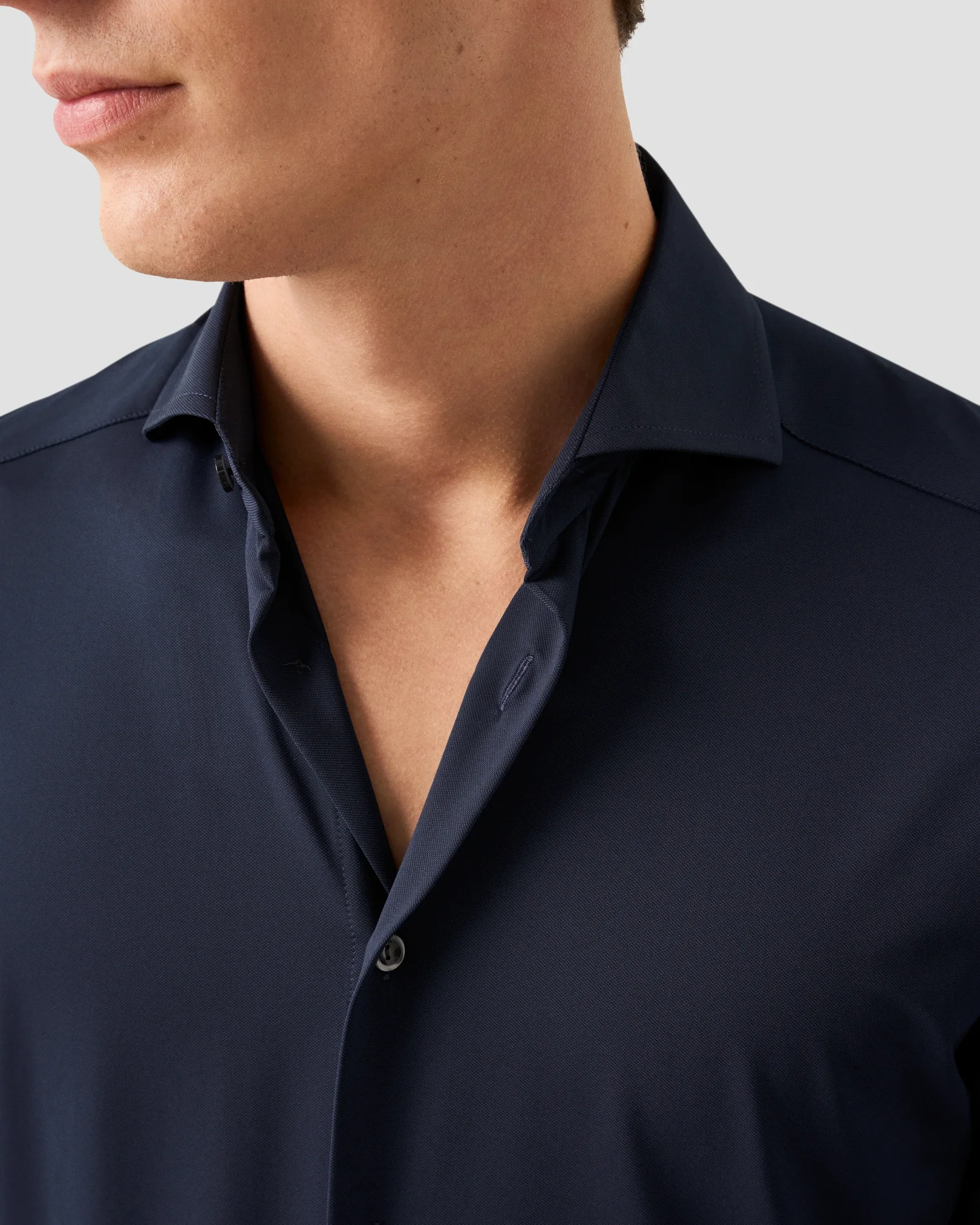 Eton - navy blue 4 way stretch shirt