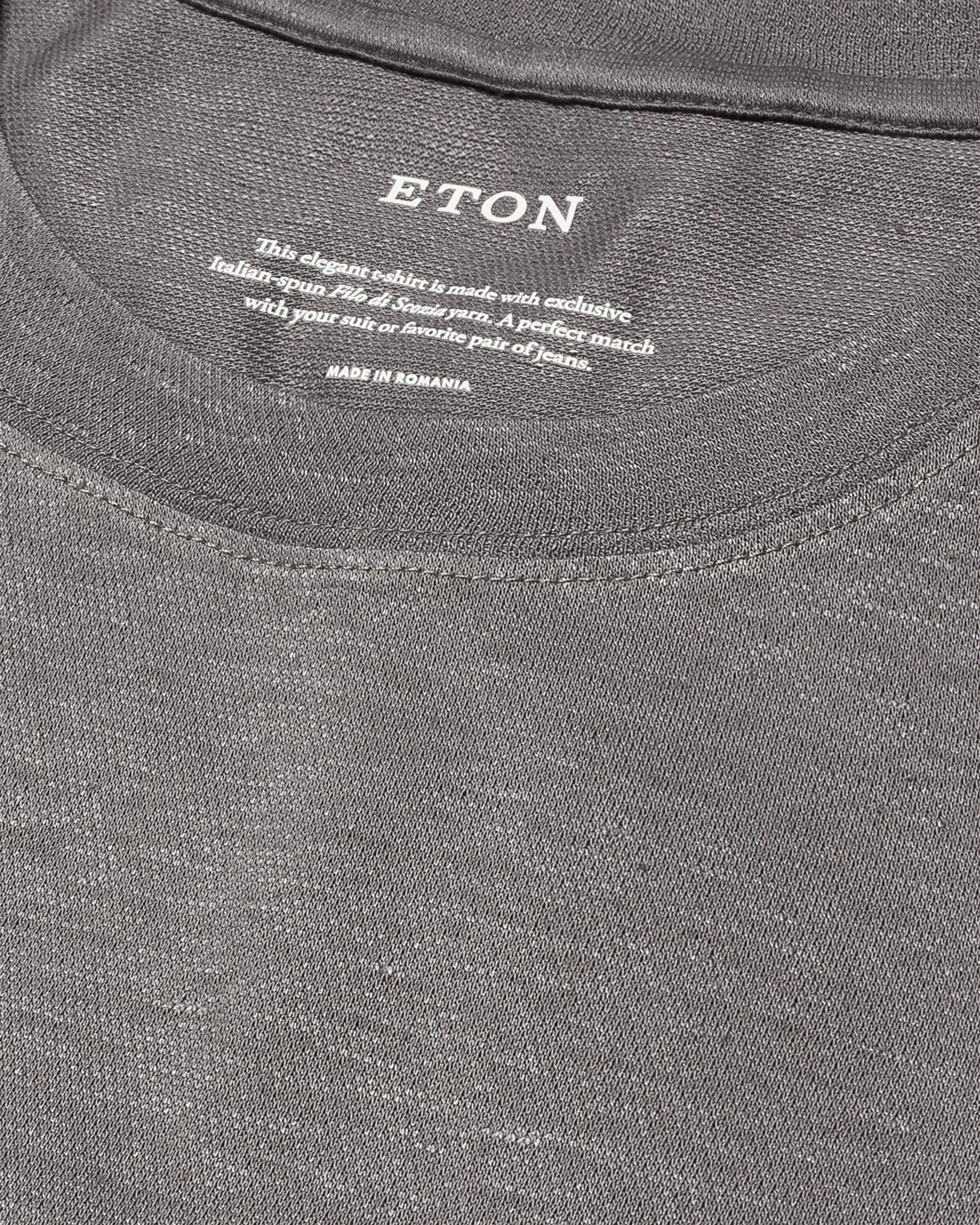 Eton - mid grey pique t shirt