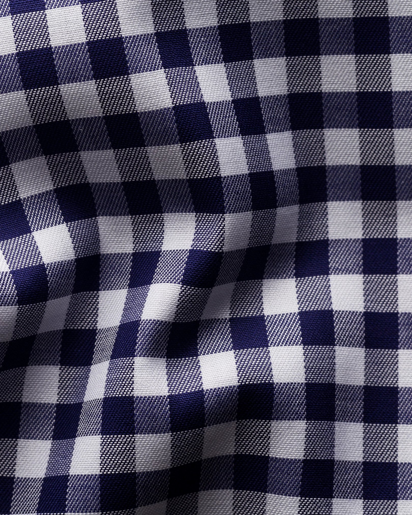 Eton - navy gingham check shirt