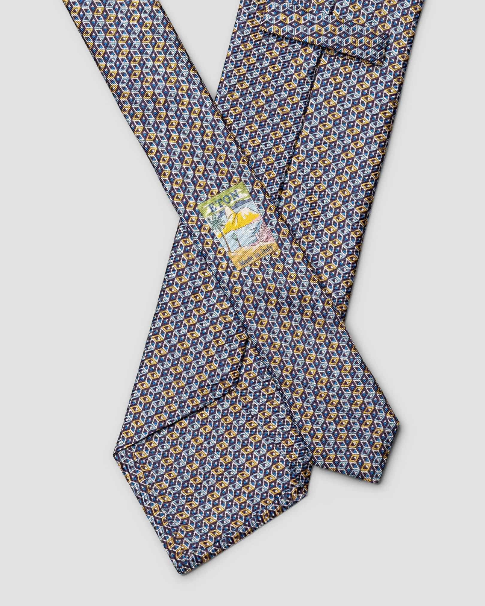 Eton - geometrical print silk tie