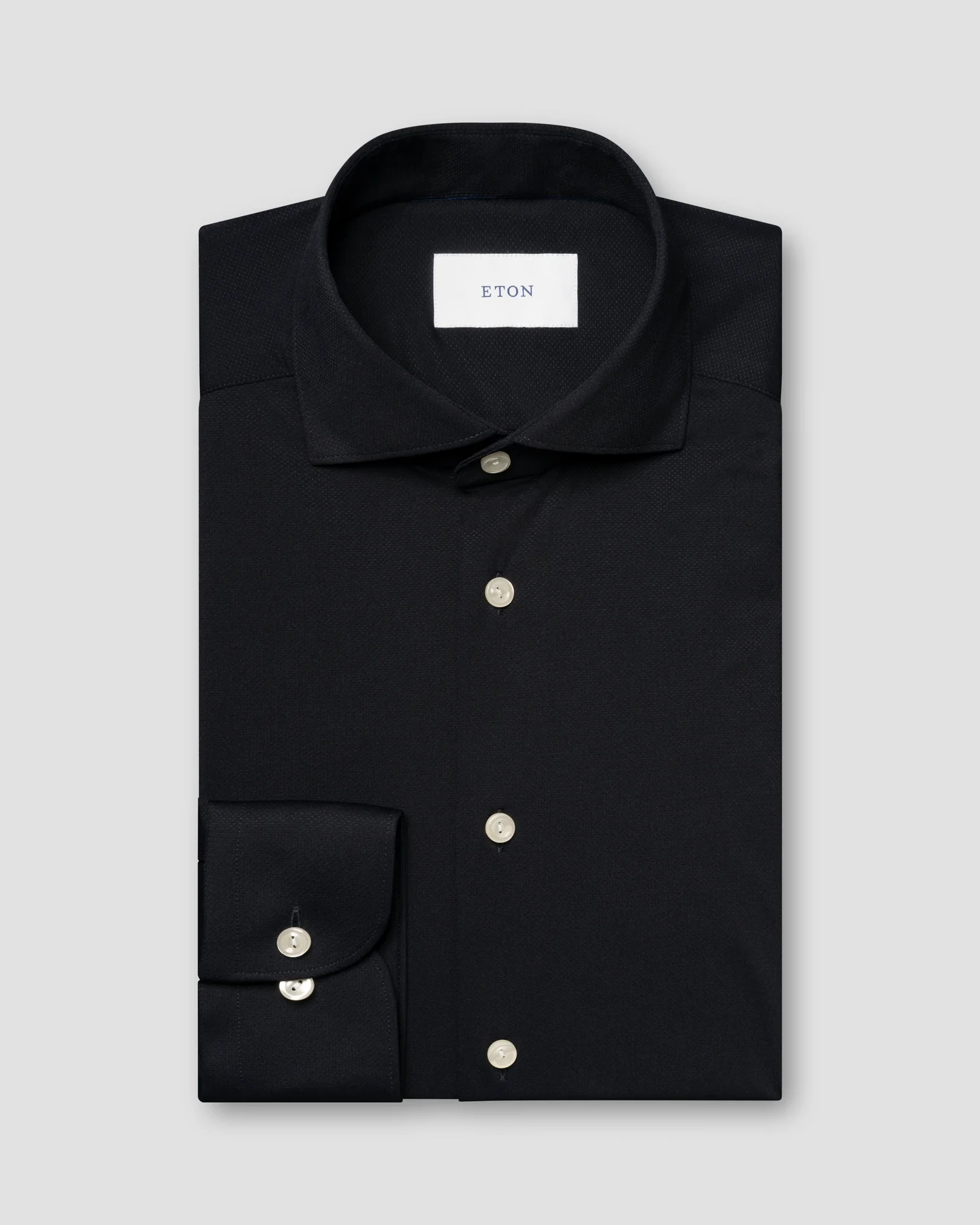 Eton - structured four way stretch shirt wide spread rounded single slim