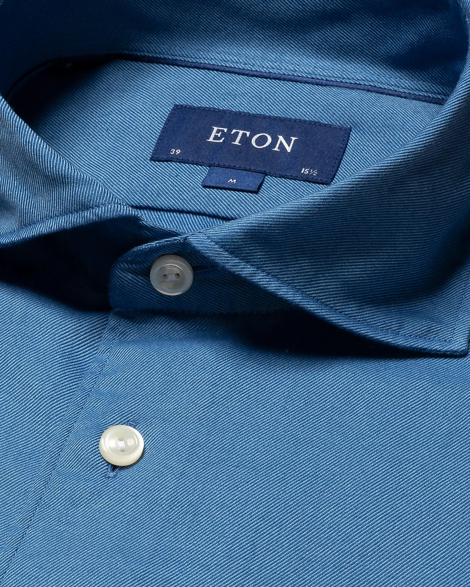 Eton - light blue cotton tencel flannel wide spread single rounded contemporary soft
