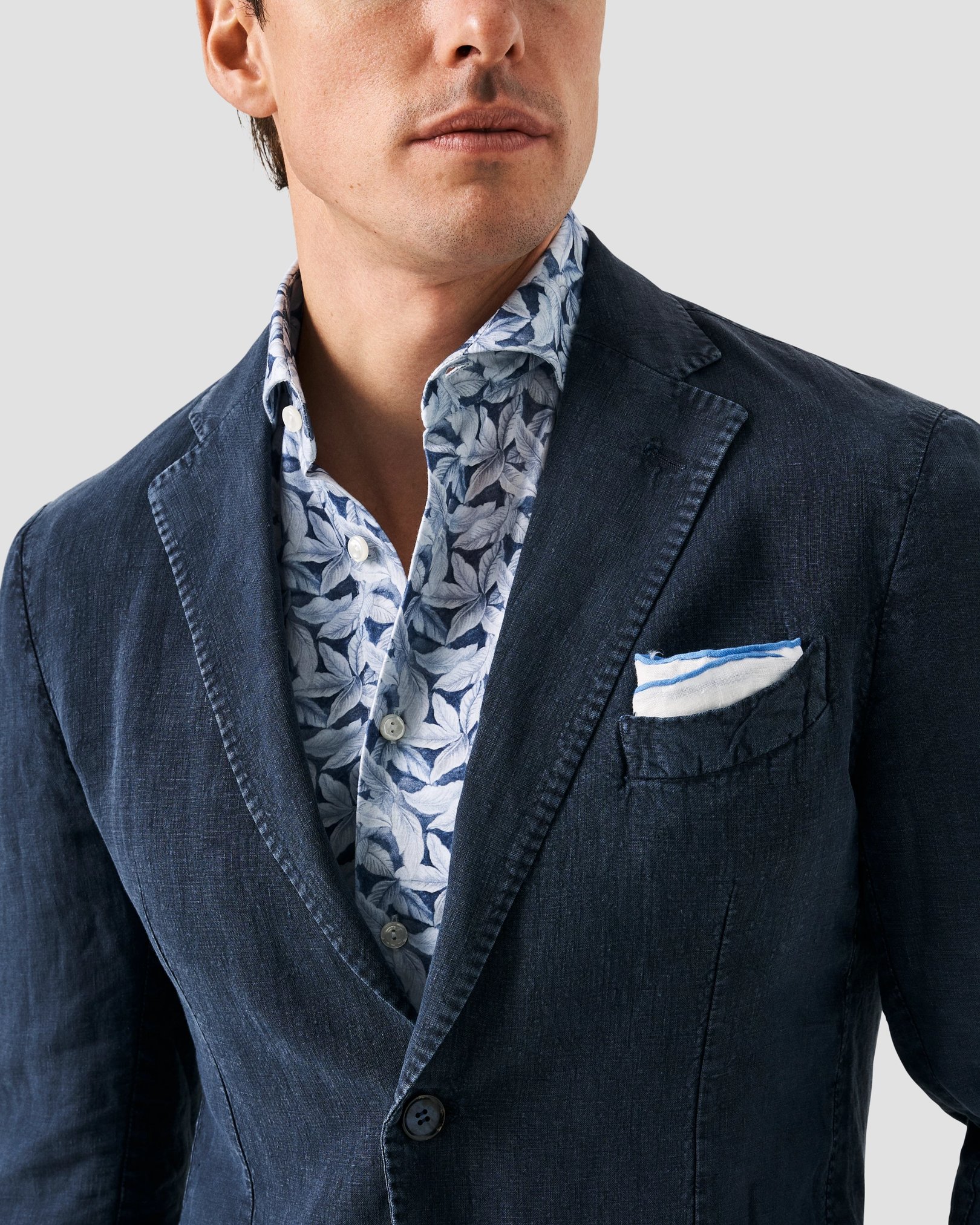 Eton - palmleaf printed four way strech