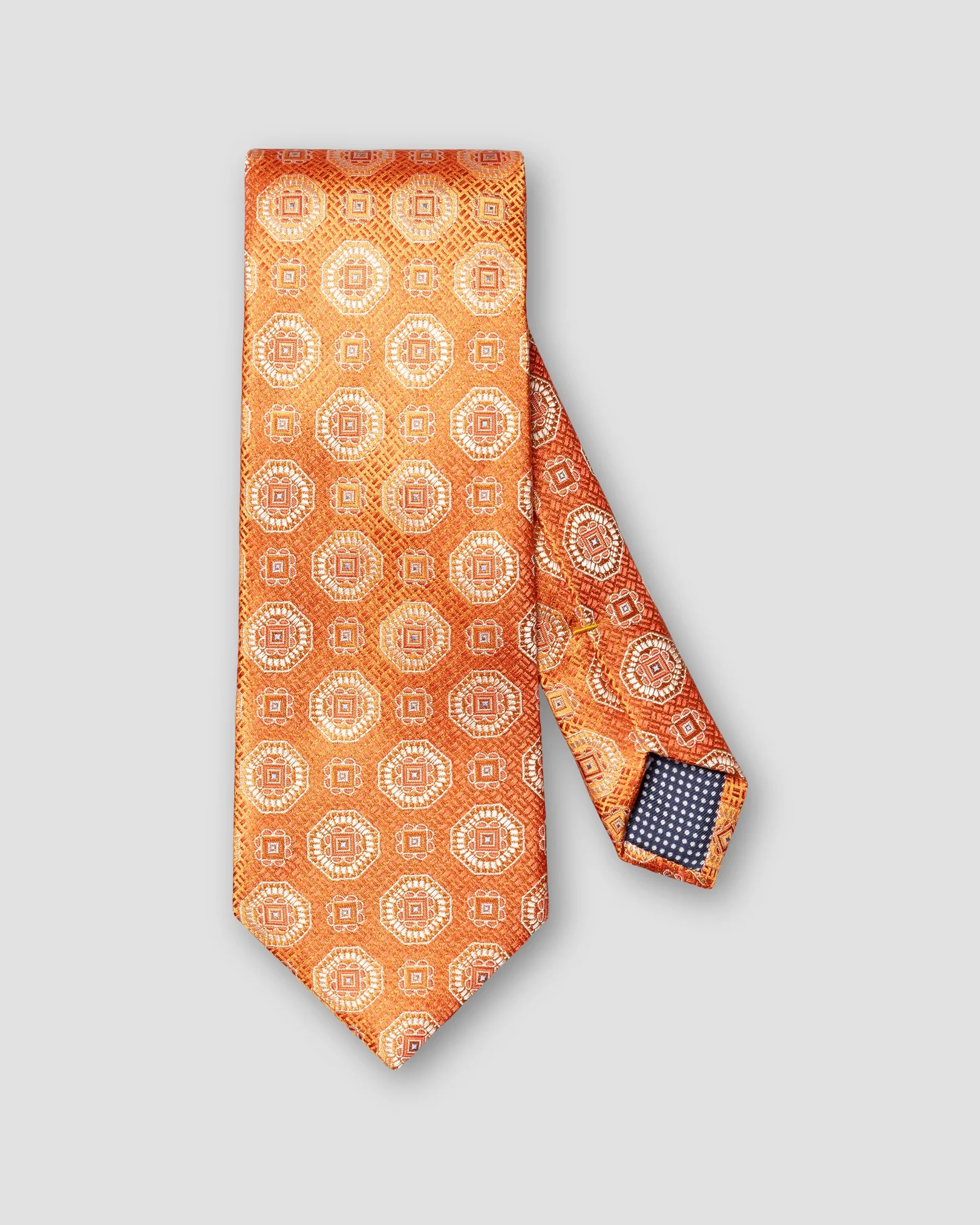 Eton - orange medallion woven silk tie