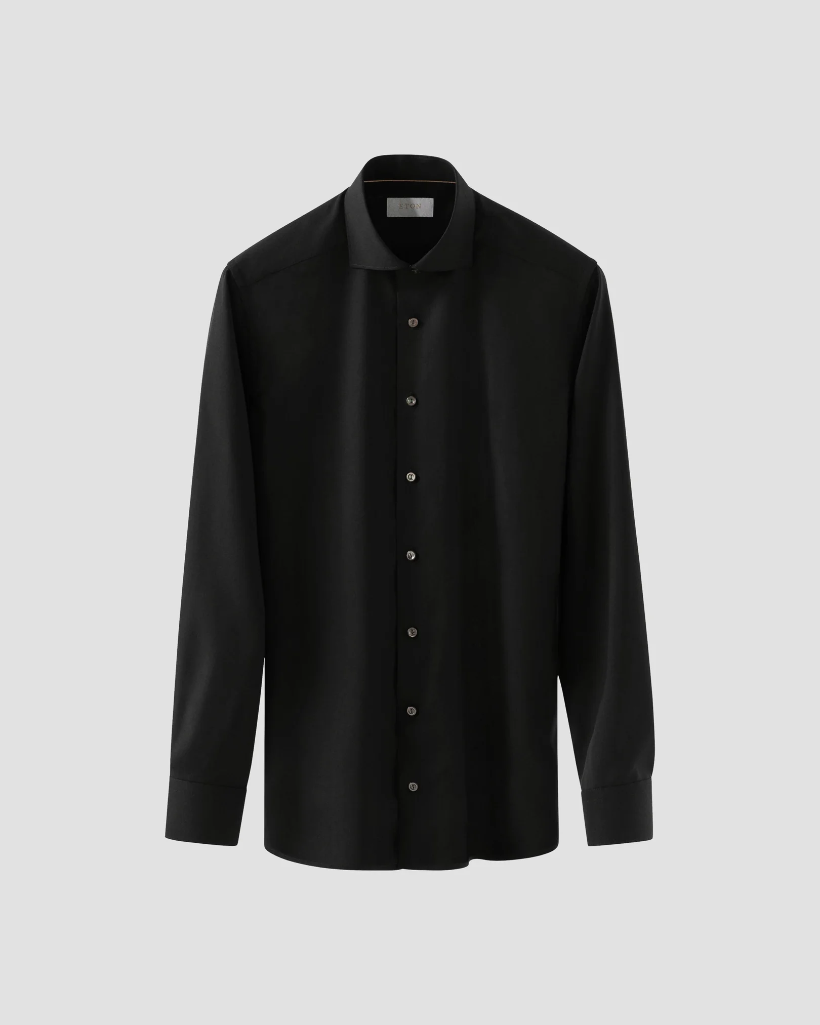 Eton - solid black merino shirt