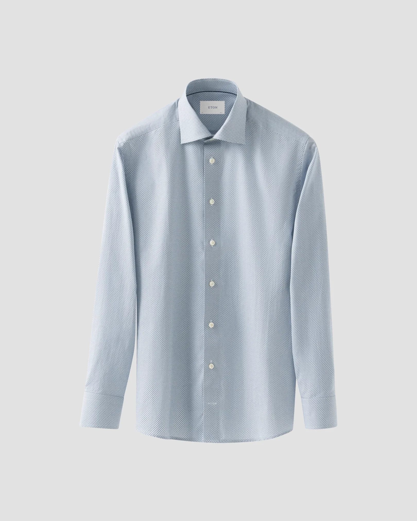 Eton - light blue micro print signature twill shirt