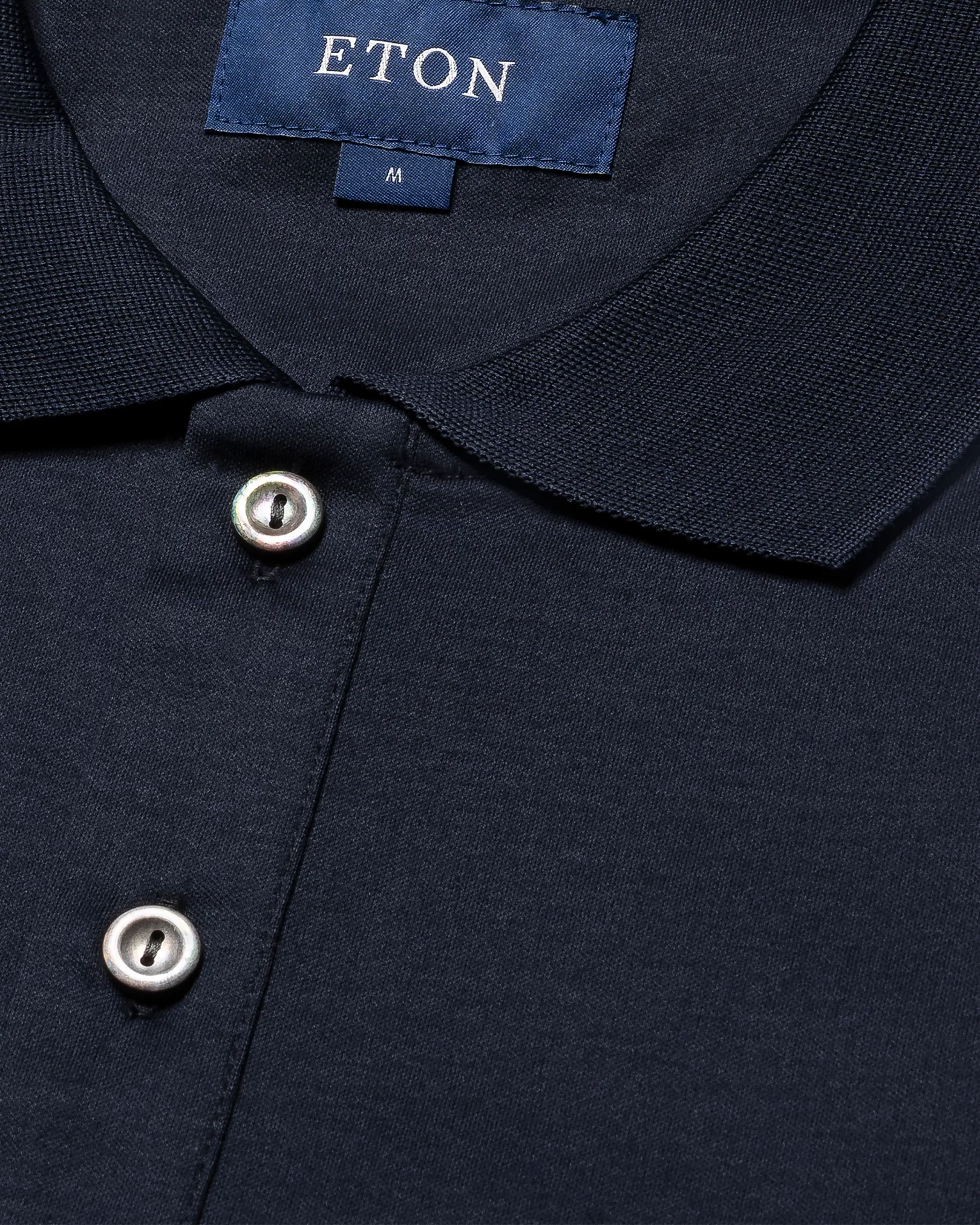 Eton - navy blue knitted collar short sleeve regular fit