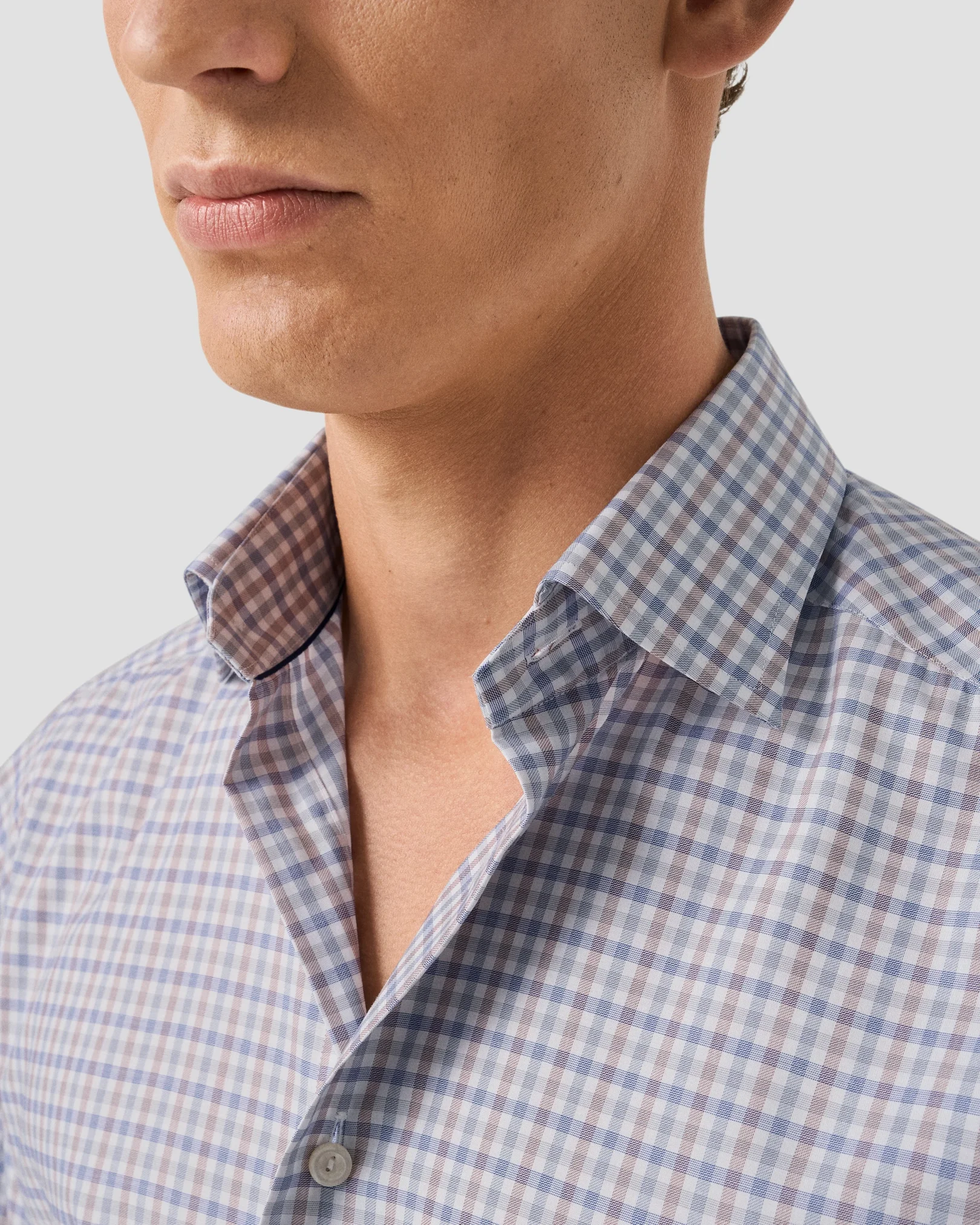 Eton - three color check twill shirt 256