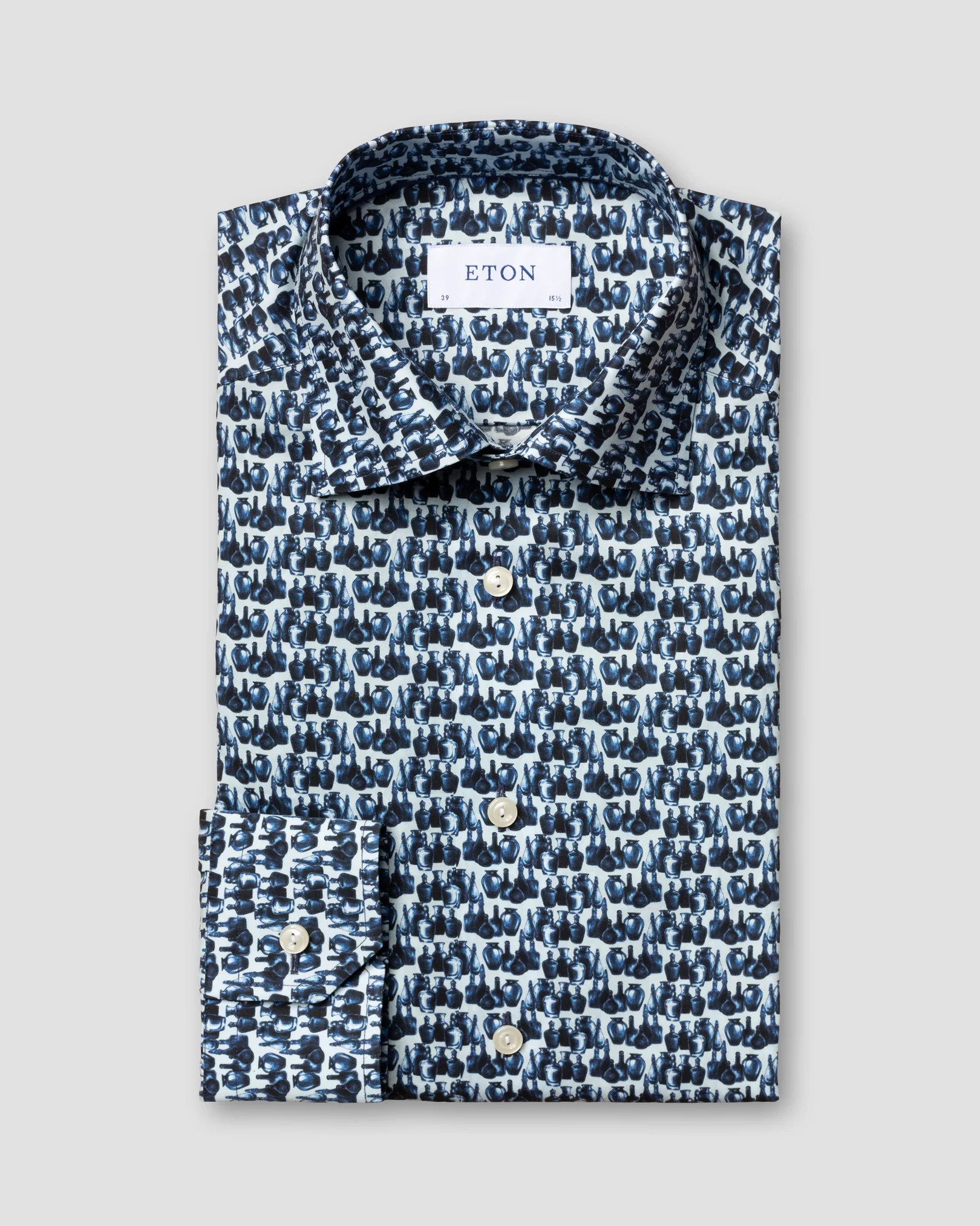 Eton - blue glassblower fine twill shirt