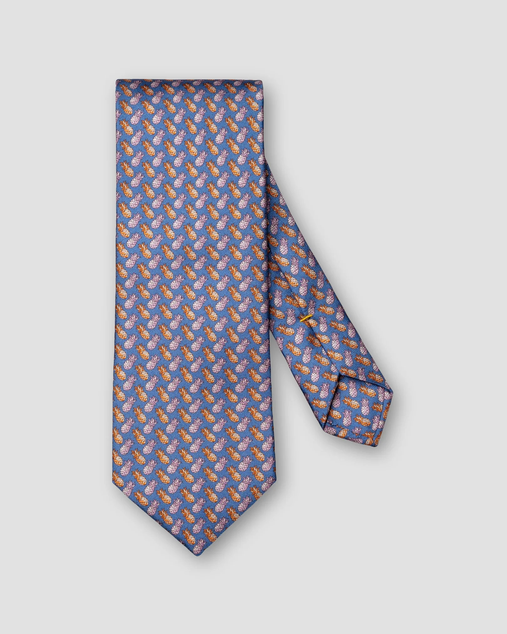 Eton - blue pineapple print silk tie