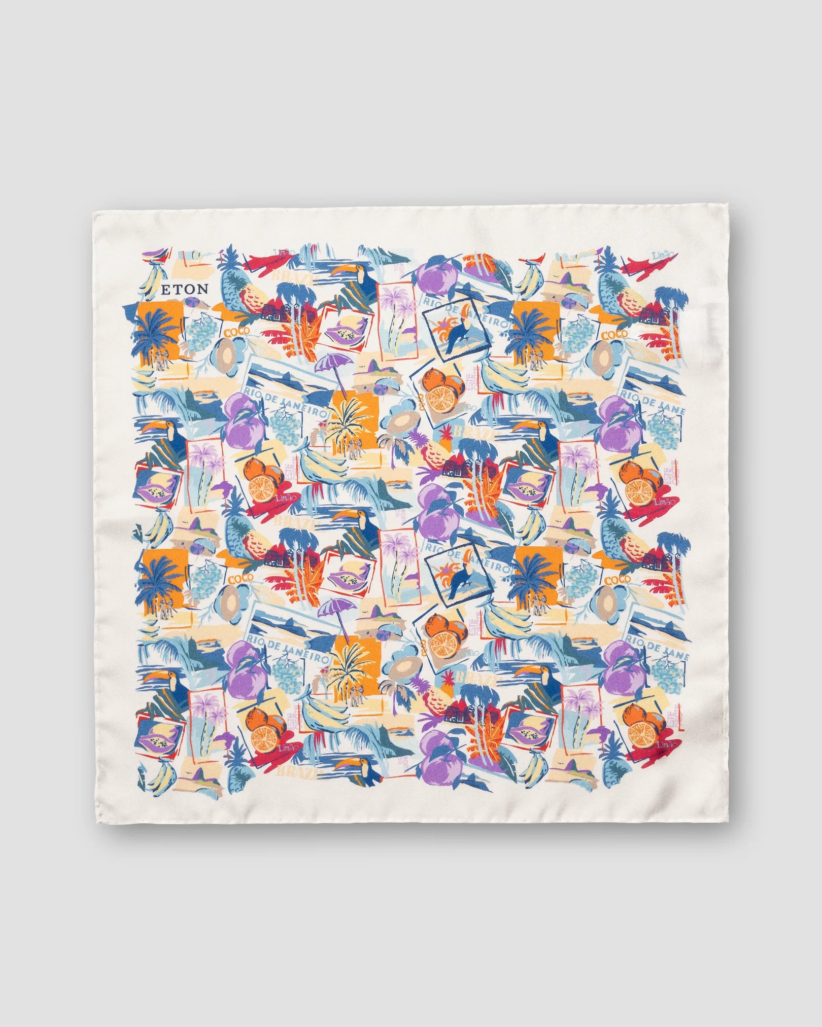 Eton - white postcard silk twill pocket square