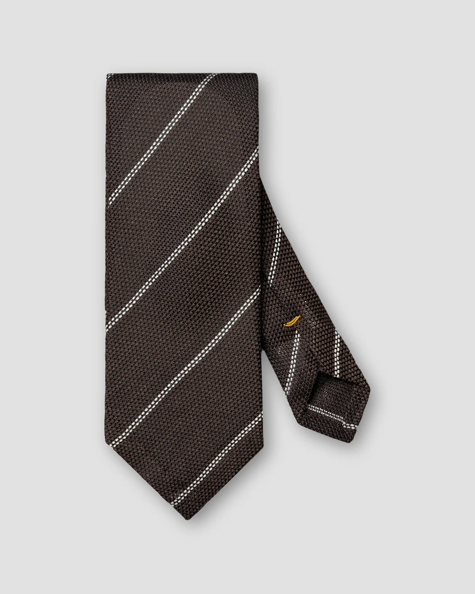 Eton - brown striped grenadine silk tie
