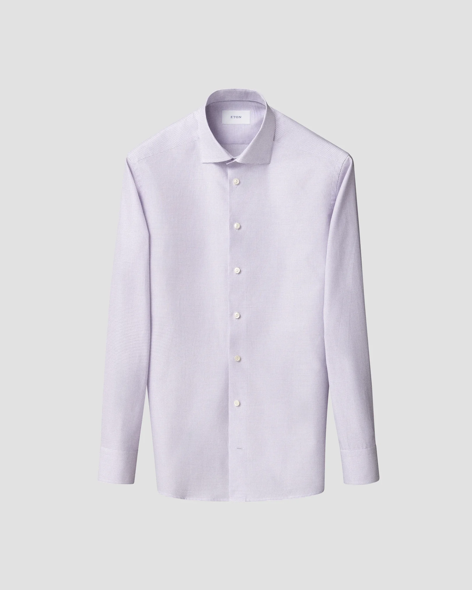 Eton - purple check signature twill shirt 261
