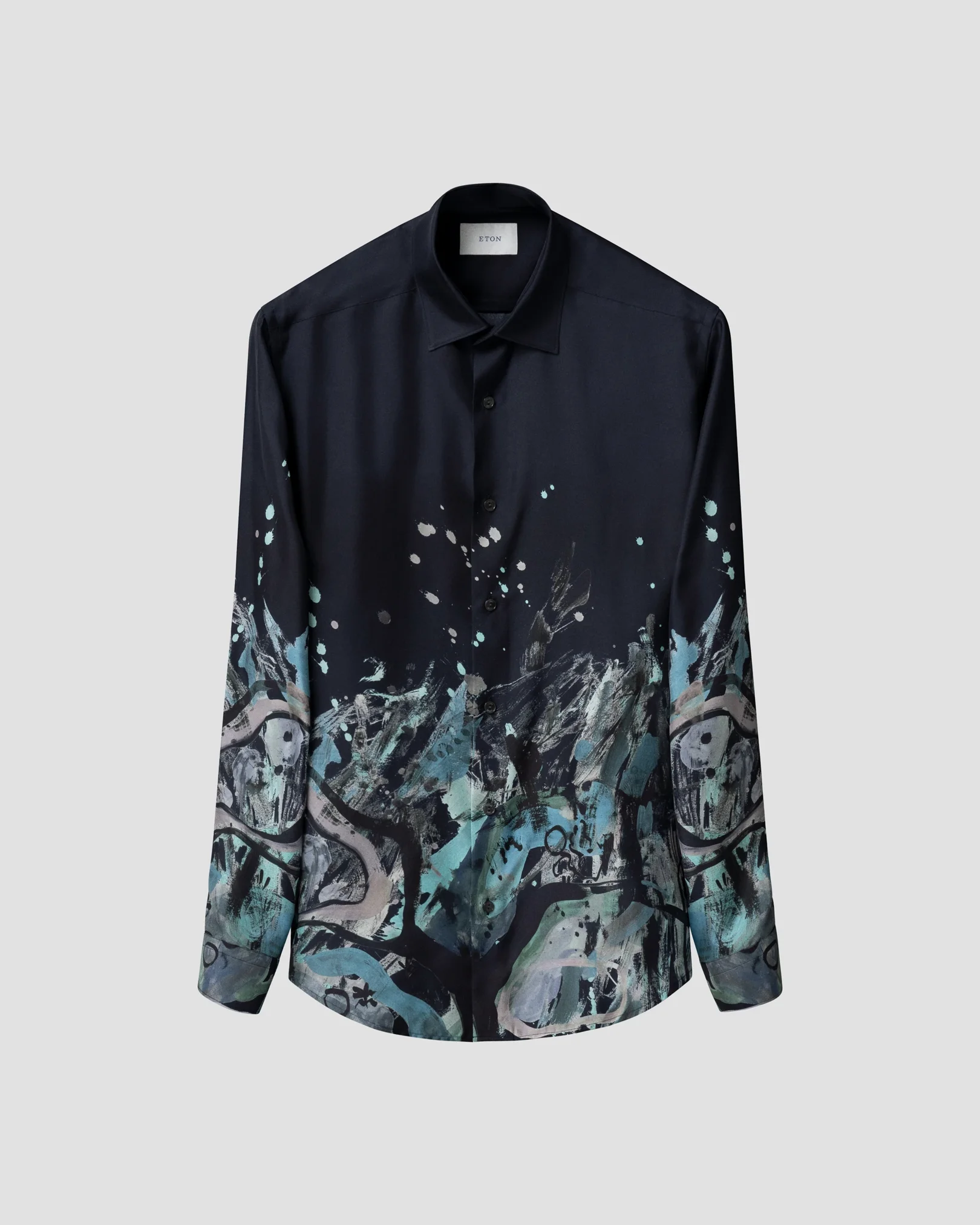 Eton - motif print silk shirt
