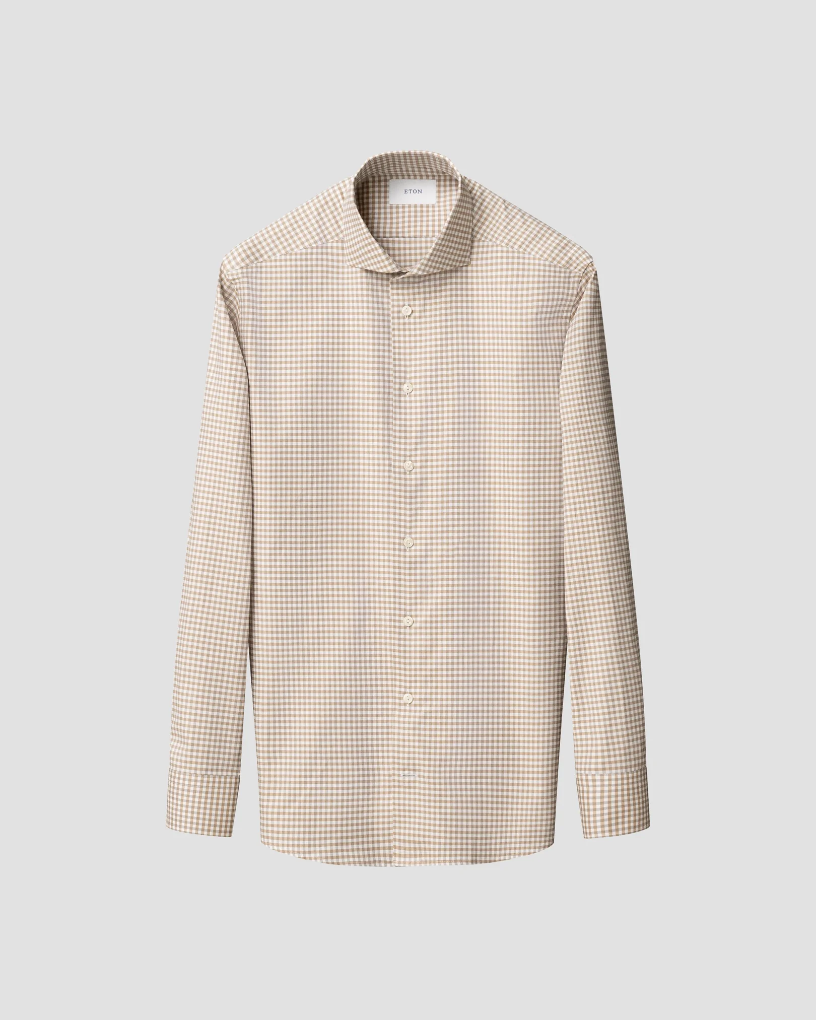 Eton - beige check signature oxford shirt wide spread