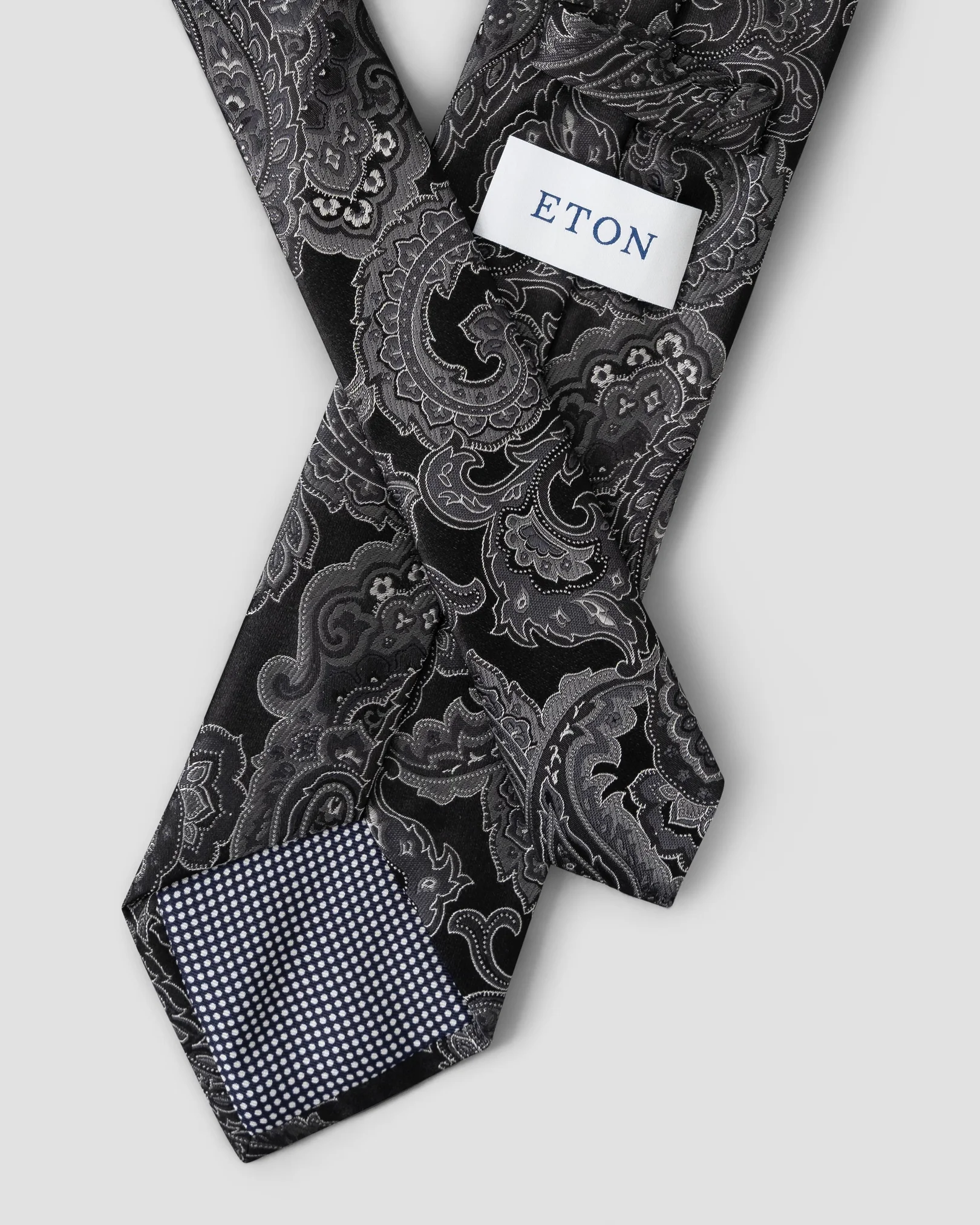Eton - black jacquard paisley tie