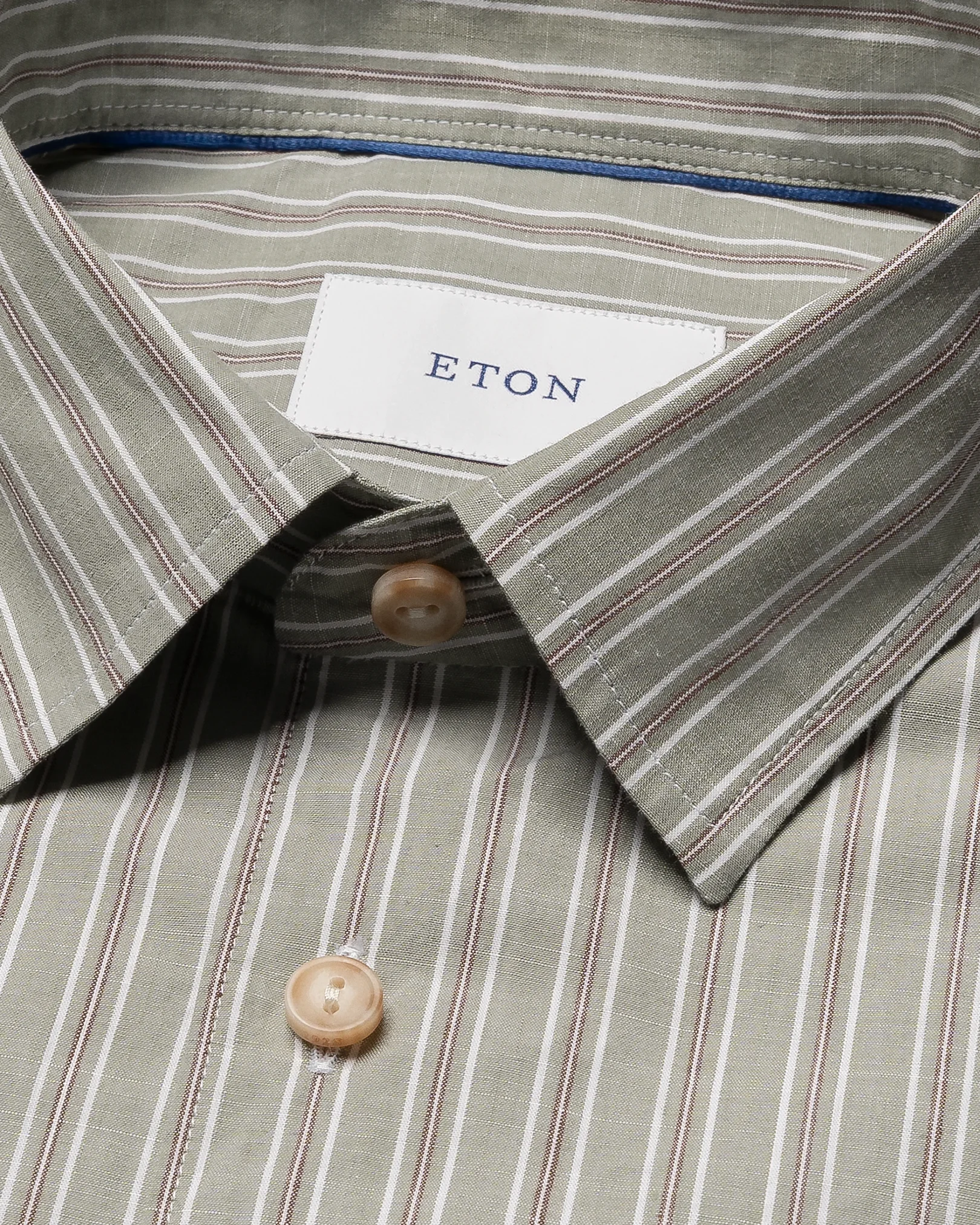 Eton - striped chambray shirt spread rounded single casual fit
