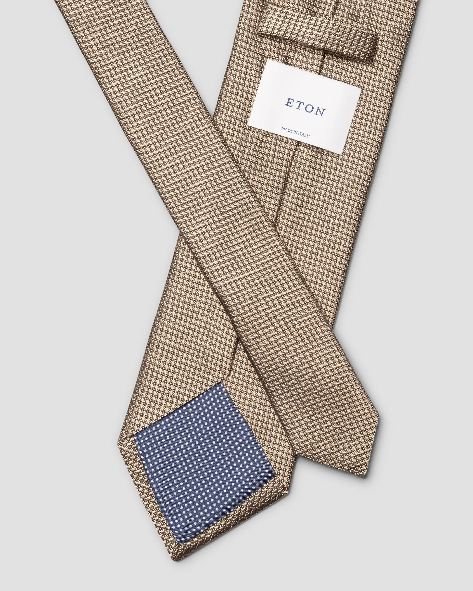 Eton - pin dot woven silk tie beige pin dot woven silk tie