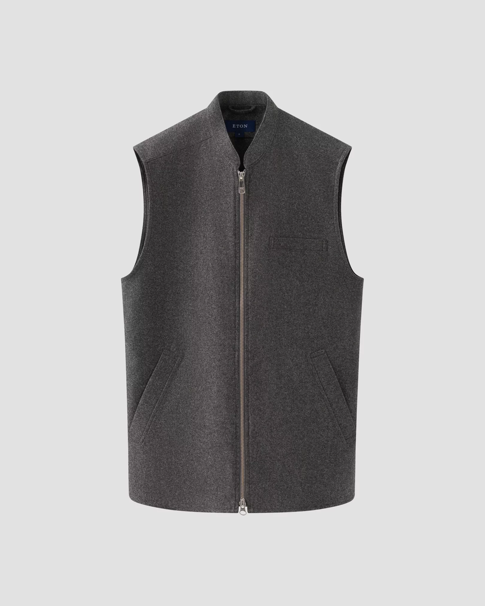 Dark Gray Wool-Cashmere Flannel Vest
