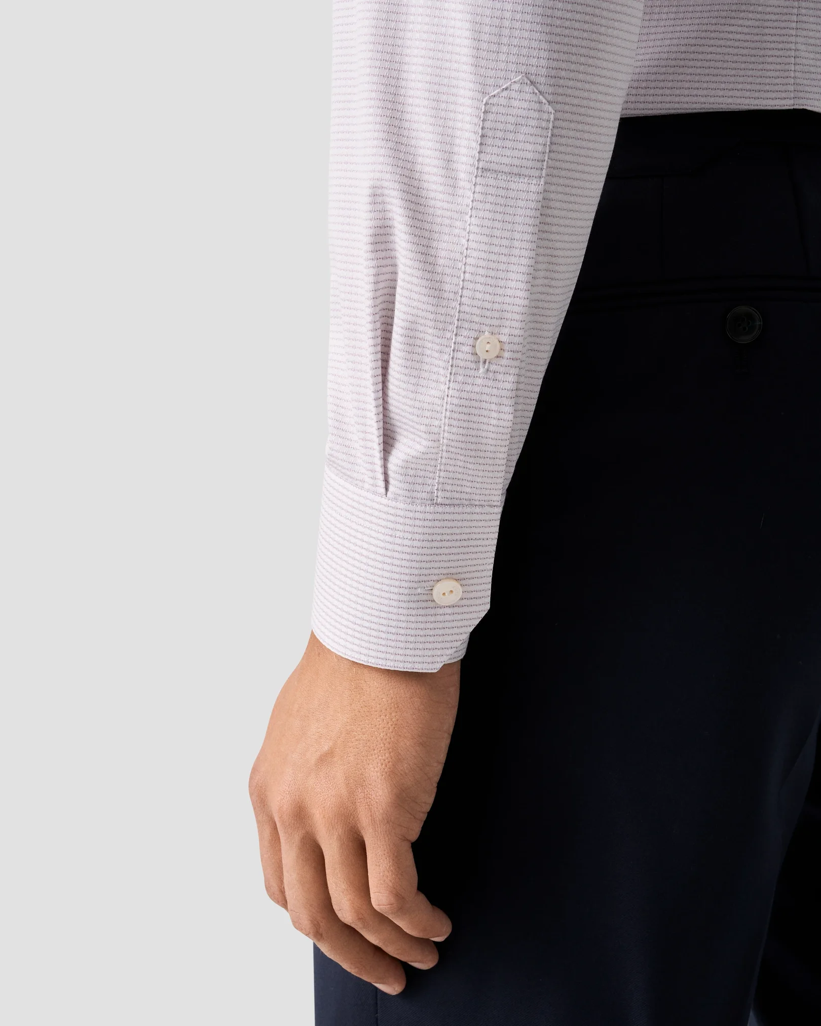 Eton - red semi solid supima 120 pique shirt