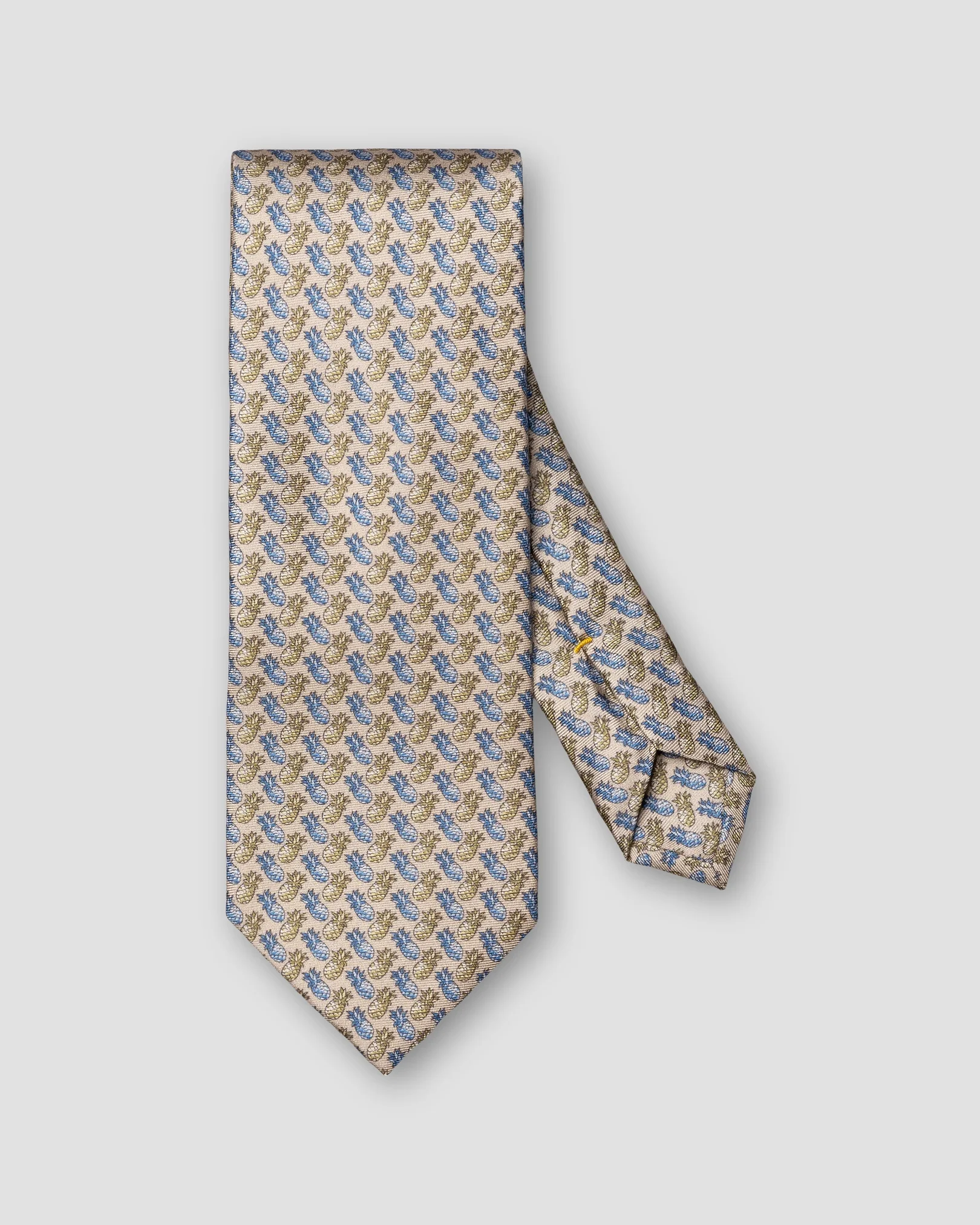 Eton - beige pineapple print silk tie
