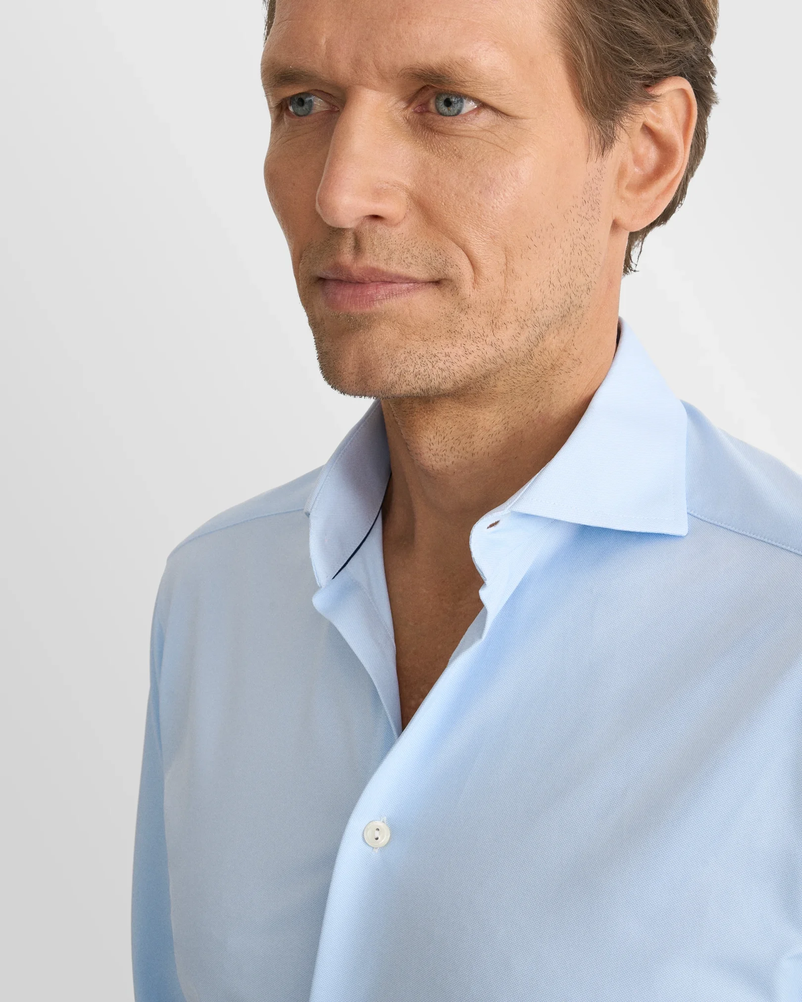 Eton - light blue four way stretch