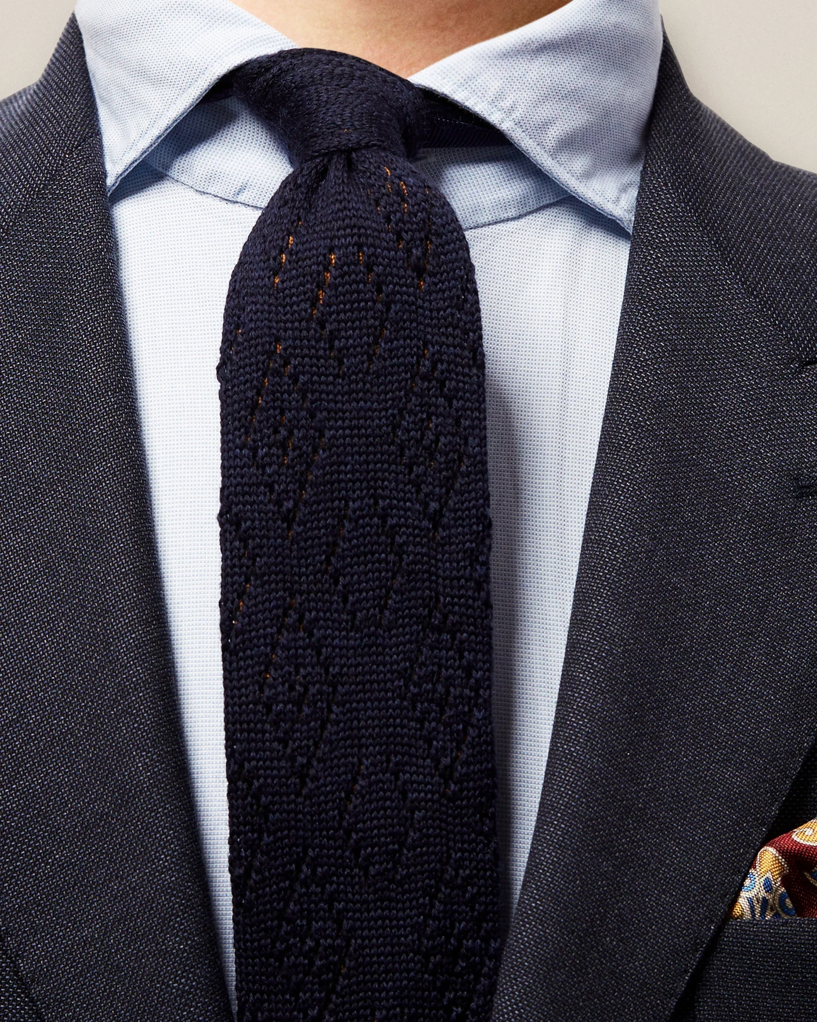 Eton - navy blue knitted tie