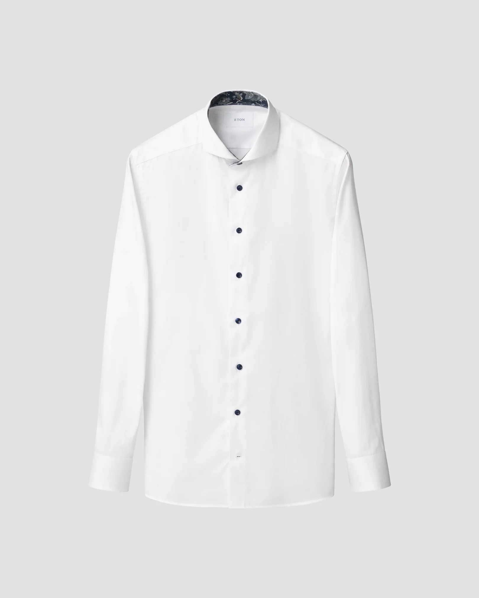 Eton - floral effect signature twill shirt extreme cut away single slim