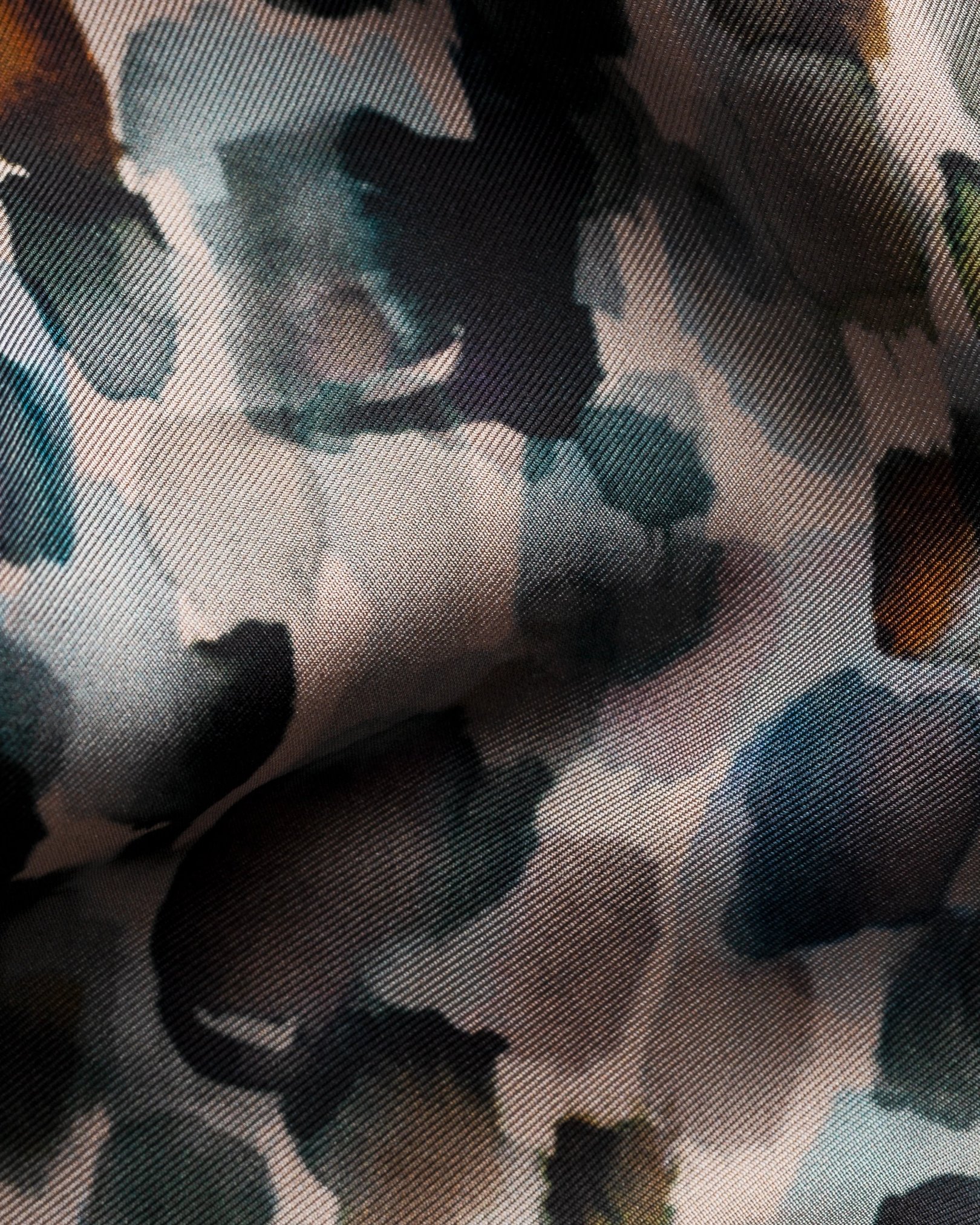 Eton - beige silk twill print shirt