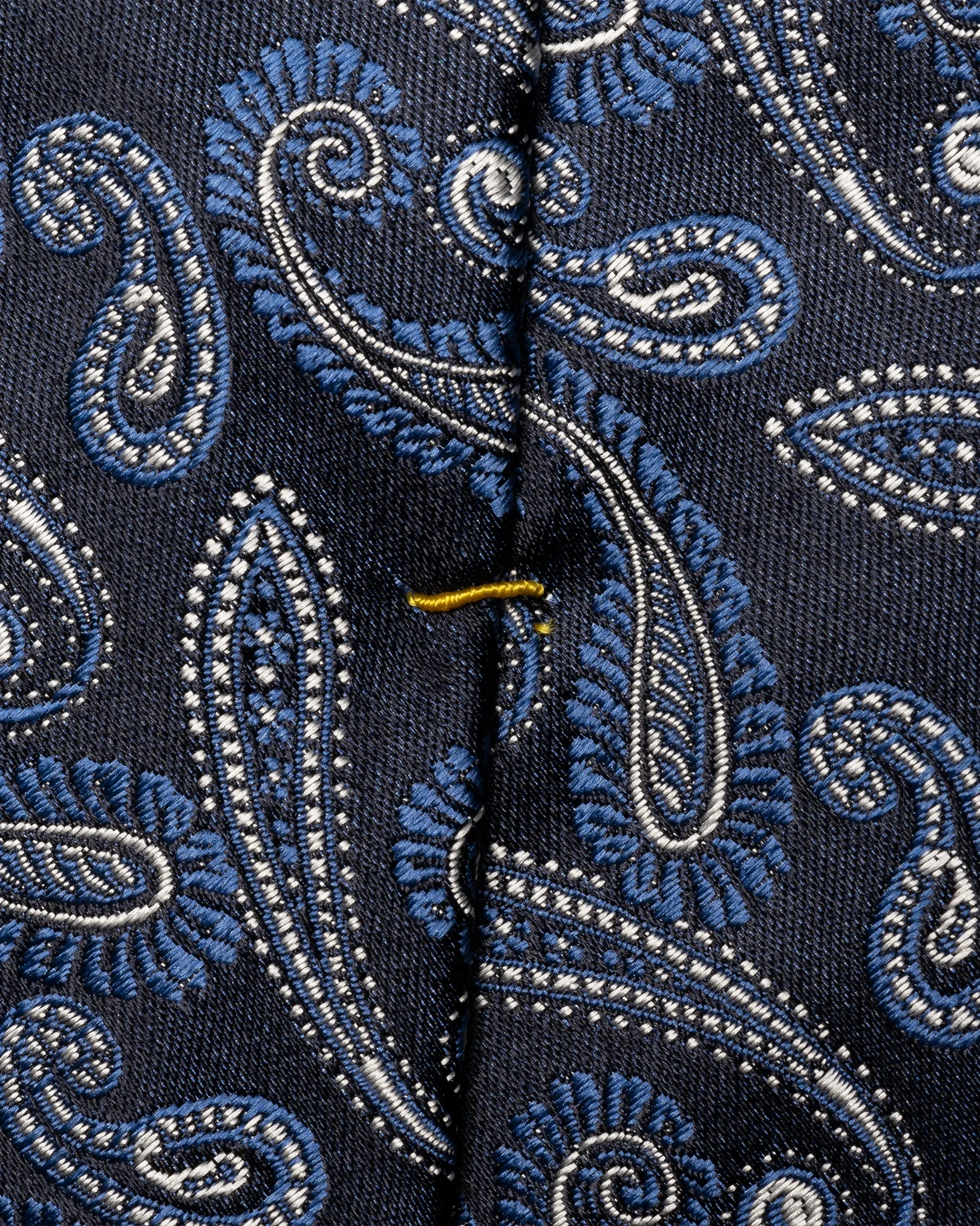 Eton - paisely woven silk tie dark blue paisely woven silk tie