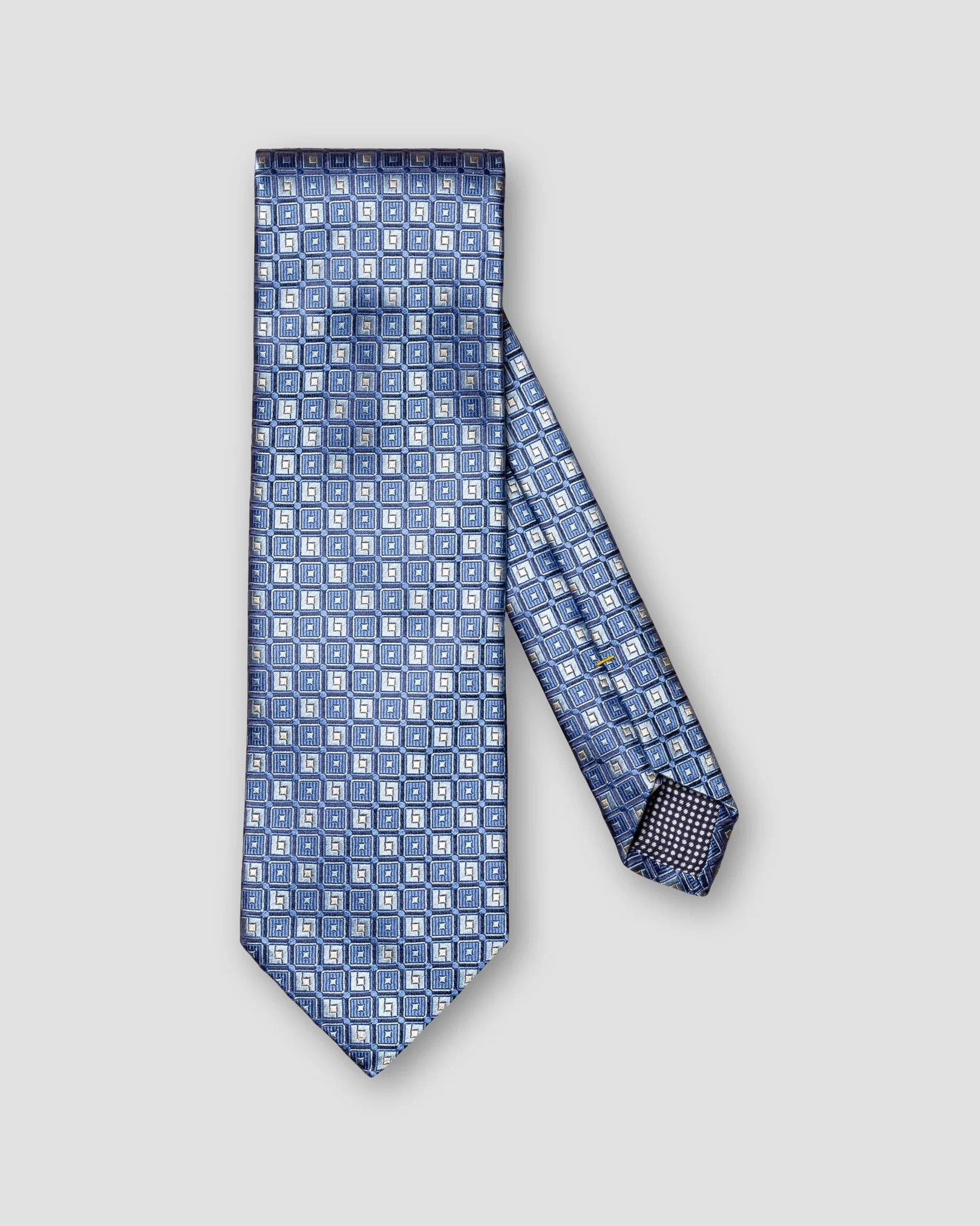 Eton - blue geometric silk tie aw