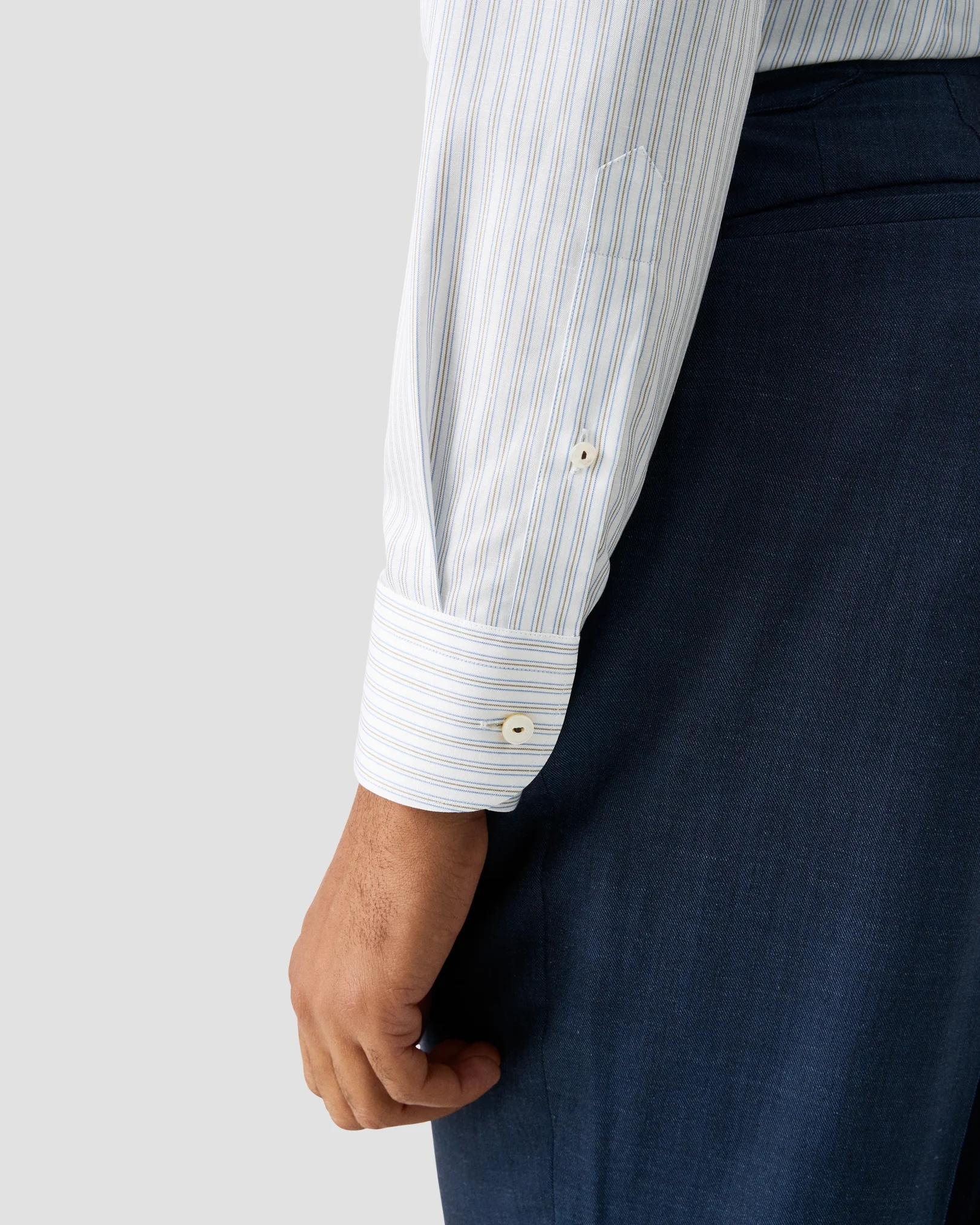 Eton - striped cotton linen shirt