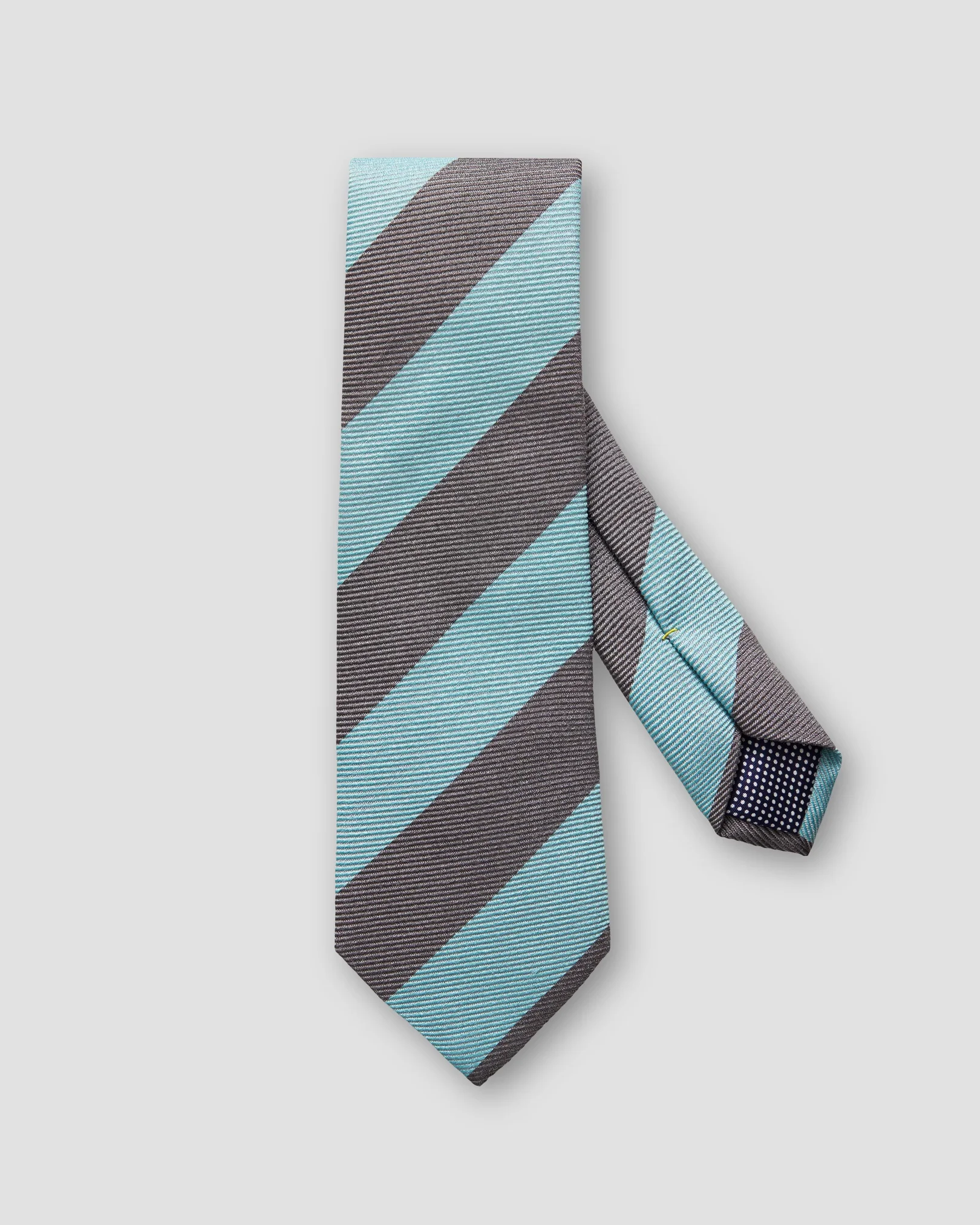 Eton - grey turquoise bold striped tie