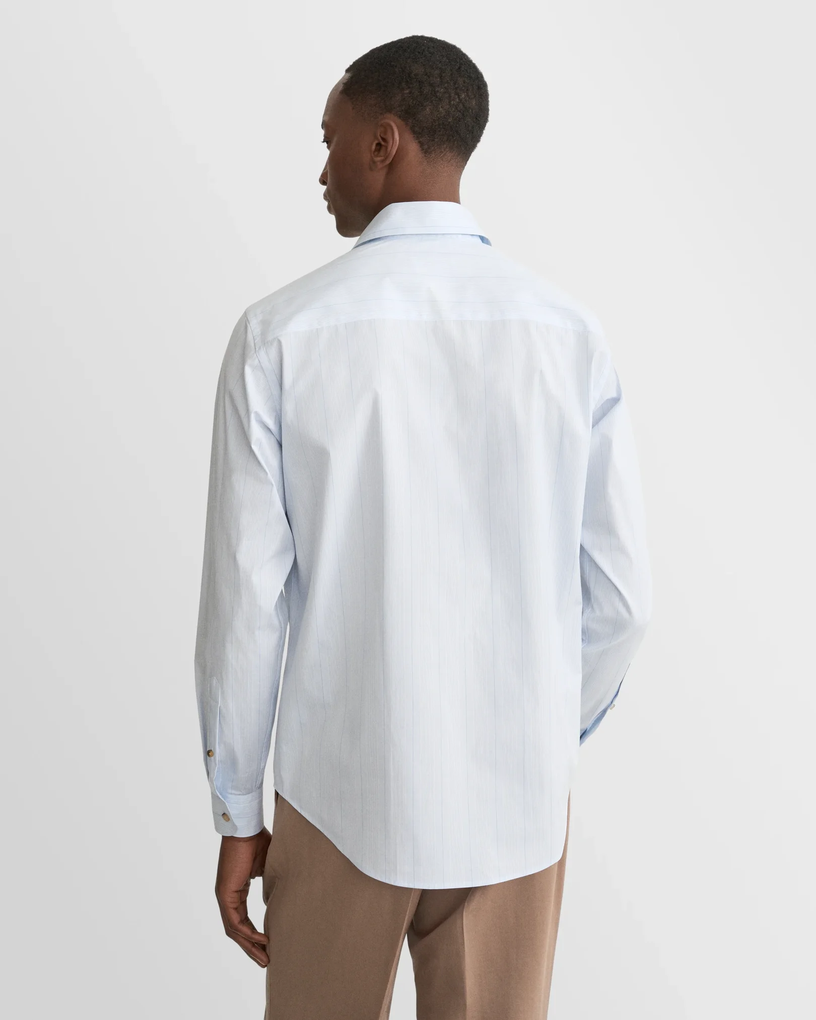 Eton - light blue multi striped lighweight poplin shirt