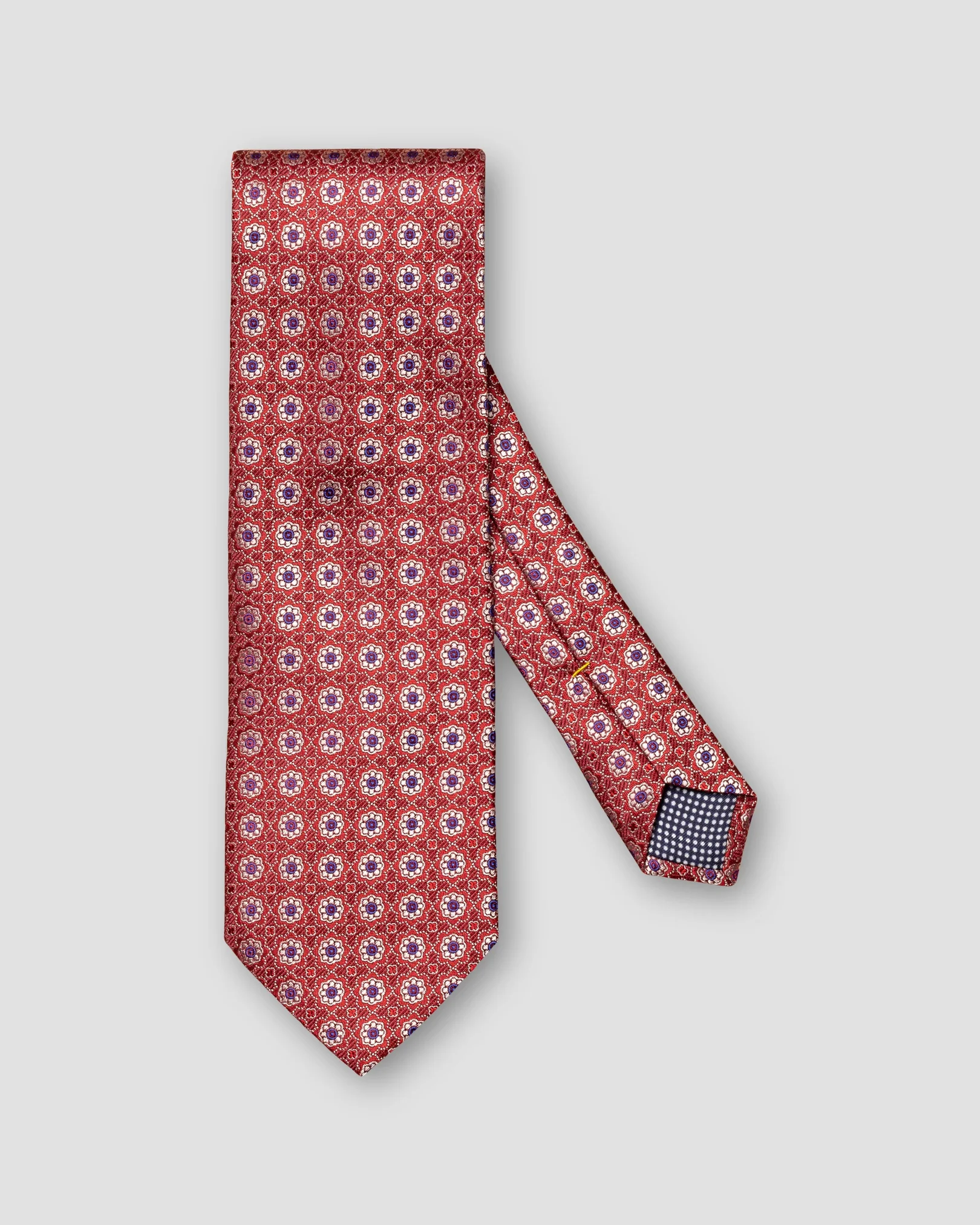 Eton - dark red flower printed silk tie