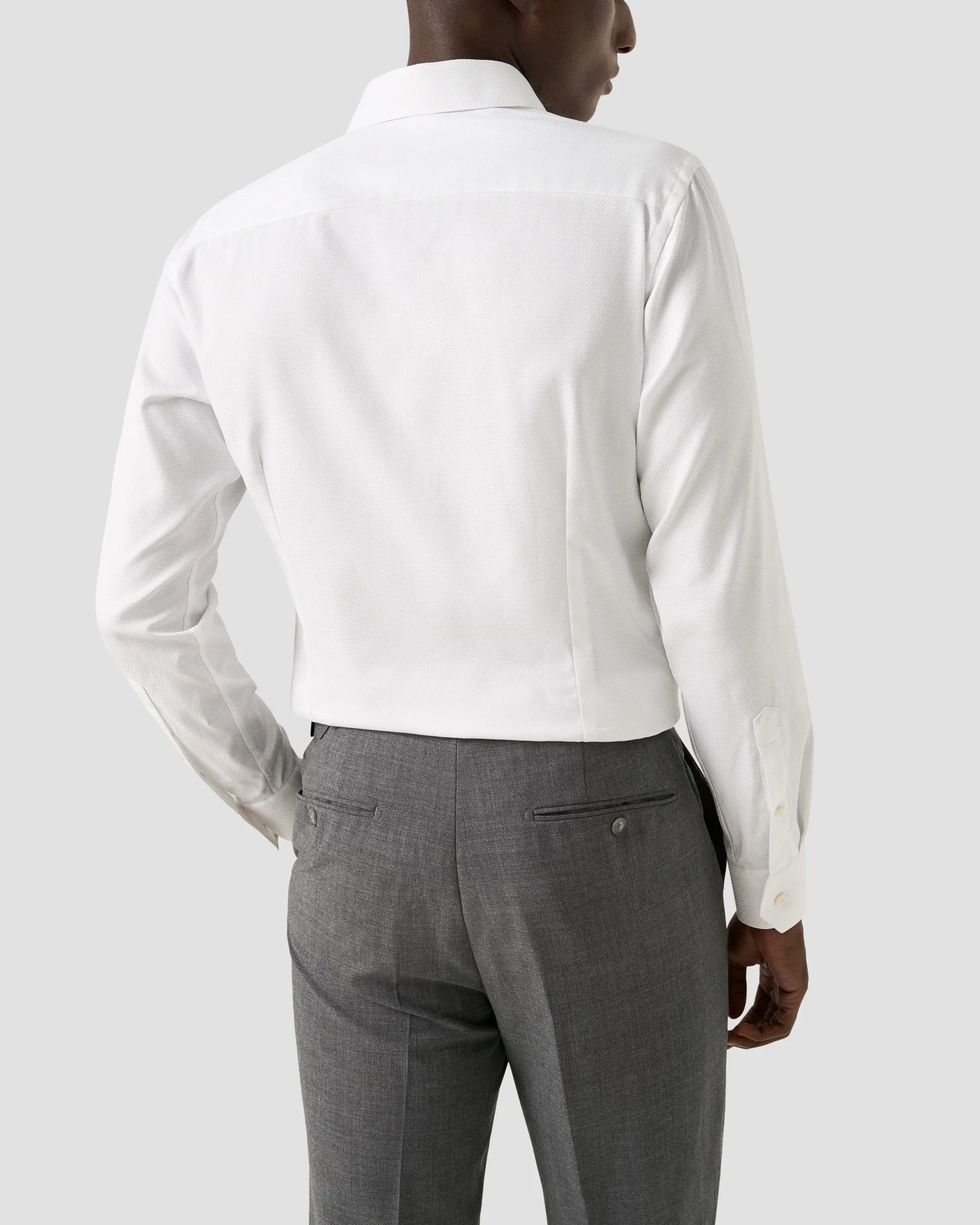 Eton - white semi solid dobby shirt