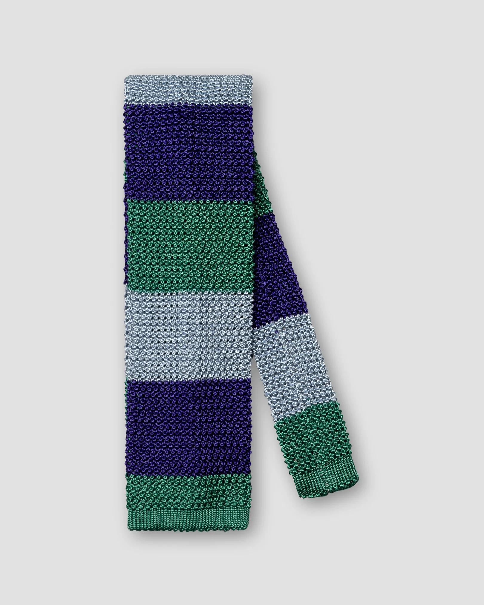 Eton - blue striped knit silk tie