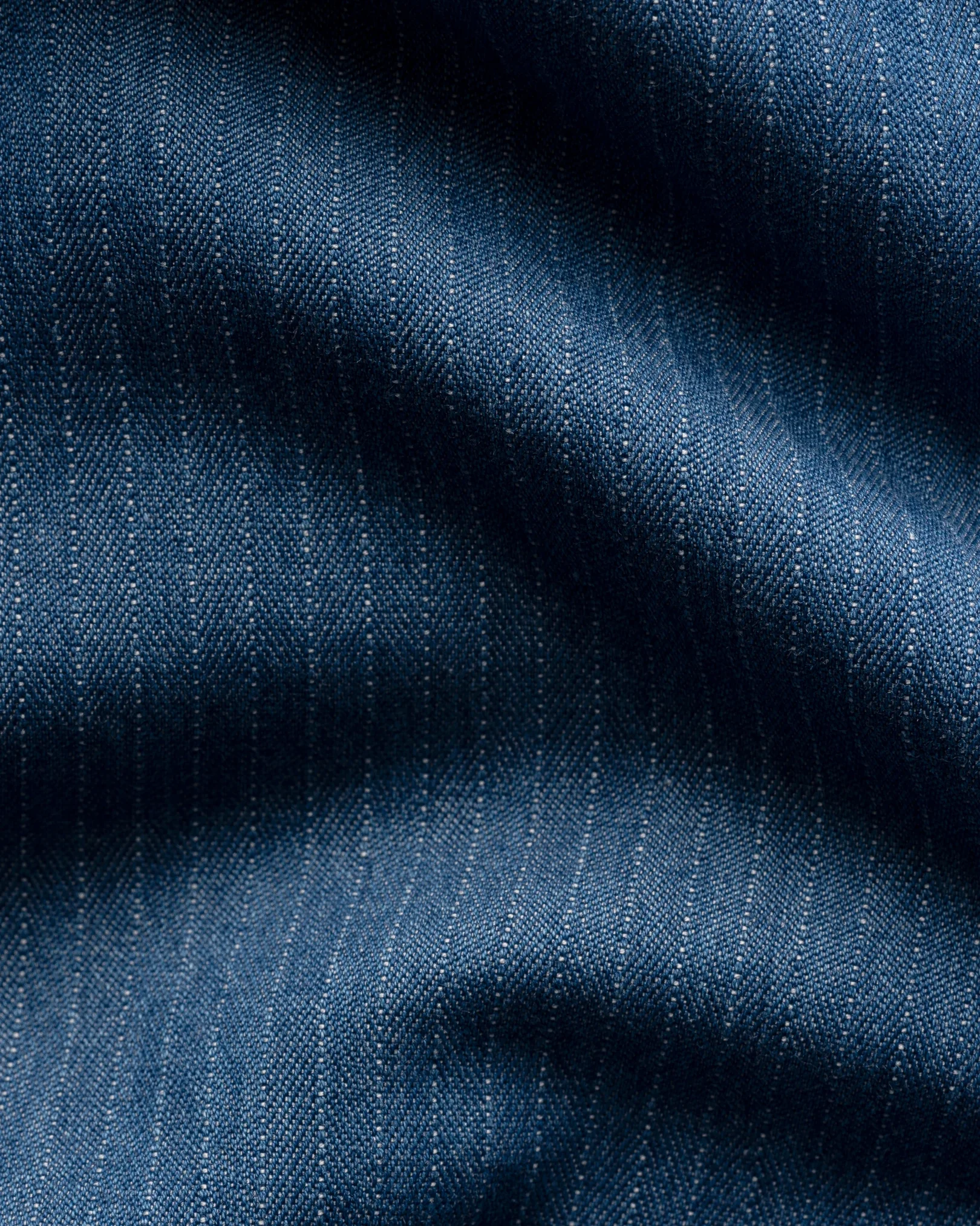 Eton - mid blue pin striped denim shirt