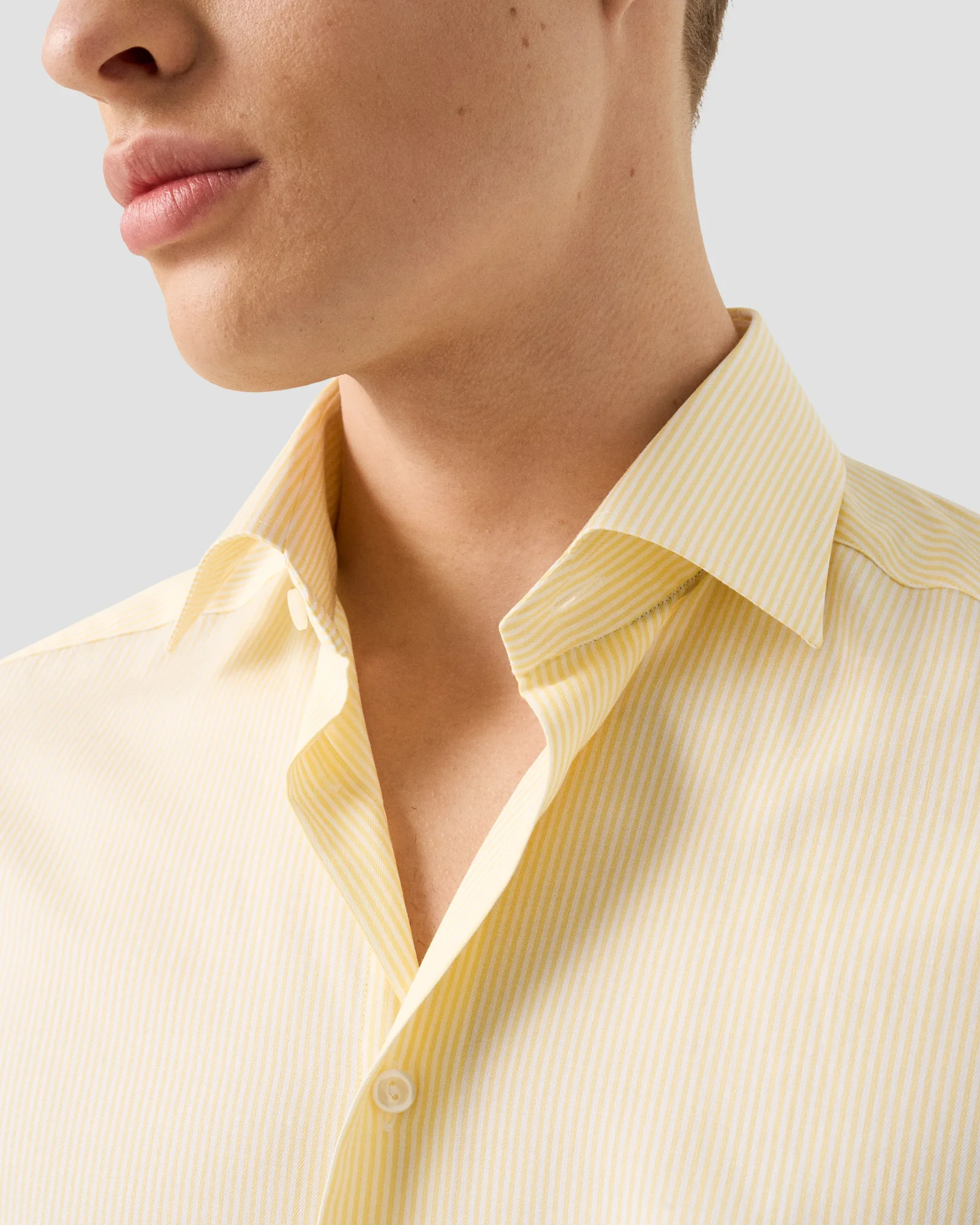 Eton - yellow bengal striped cotton tencel shirt