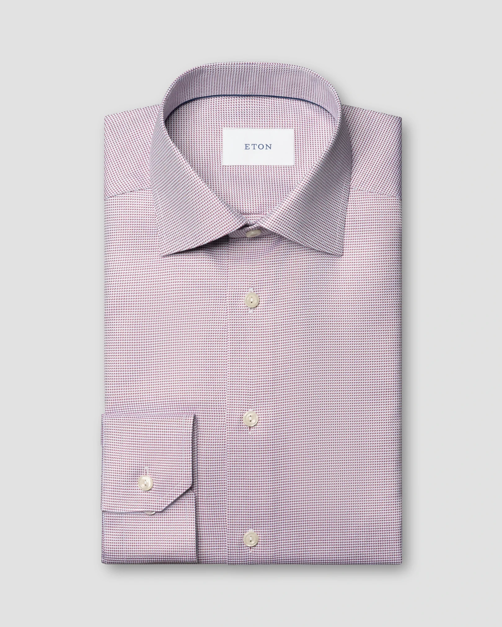 Eton - red semi solid twill shirt
