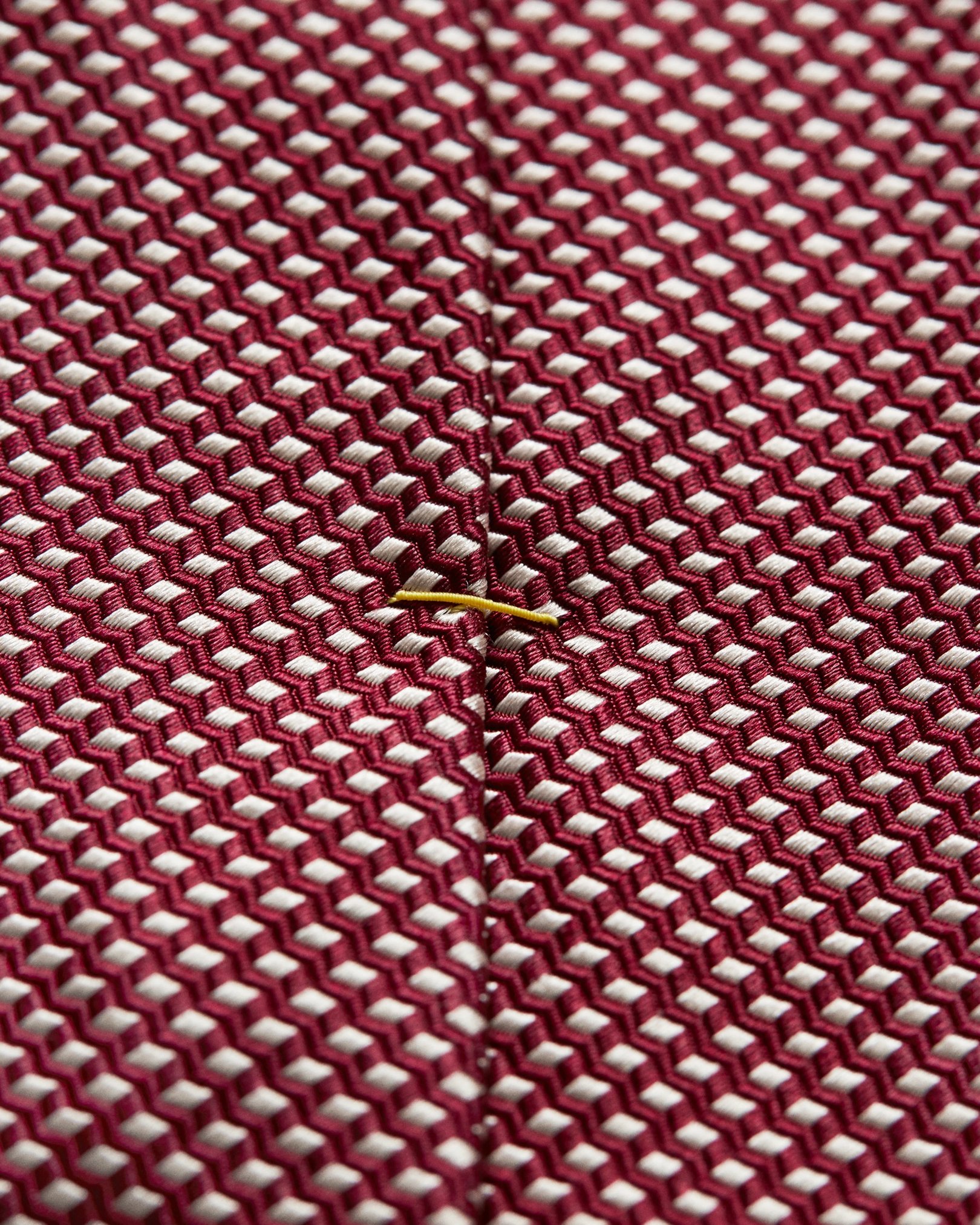 Eton - red geometric woven silk tie