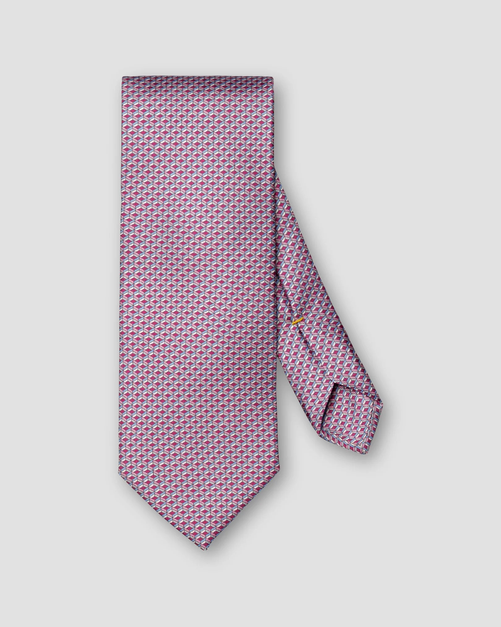 Eton - pink geometrical print silk tie