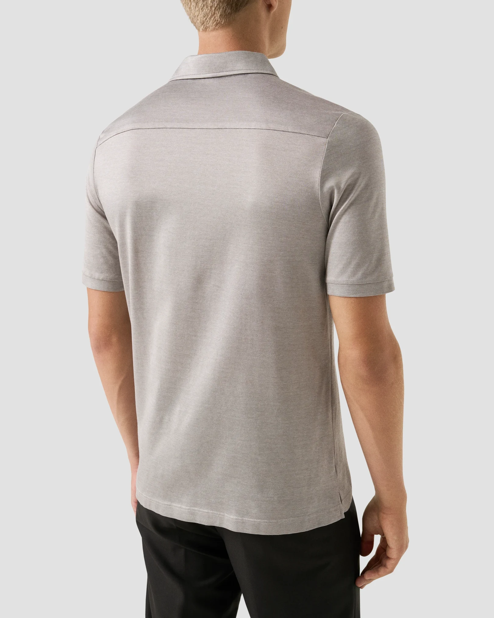 Eton - beige jaquard filo di scozia polo shirt