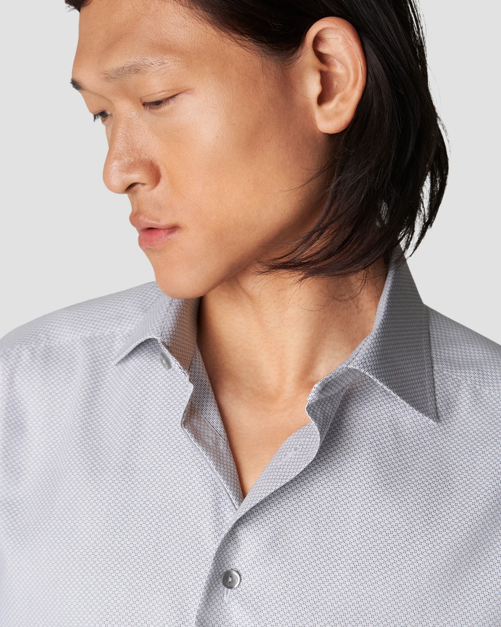Gray Brocade Shirt - Eton