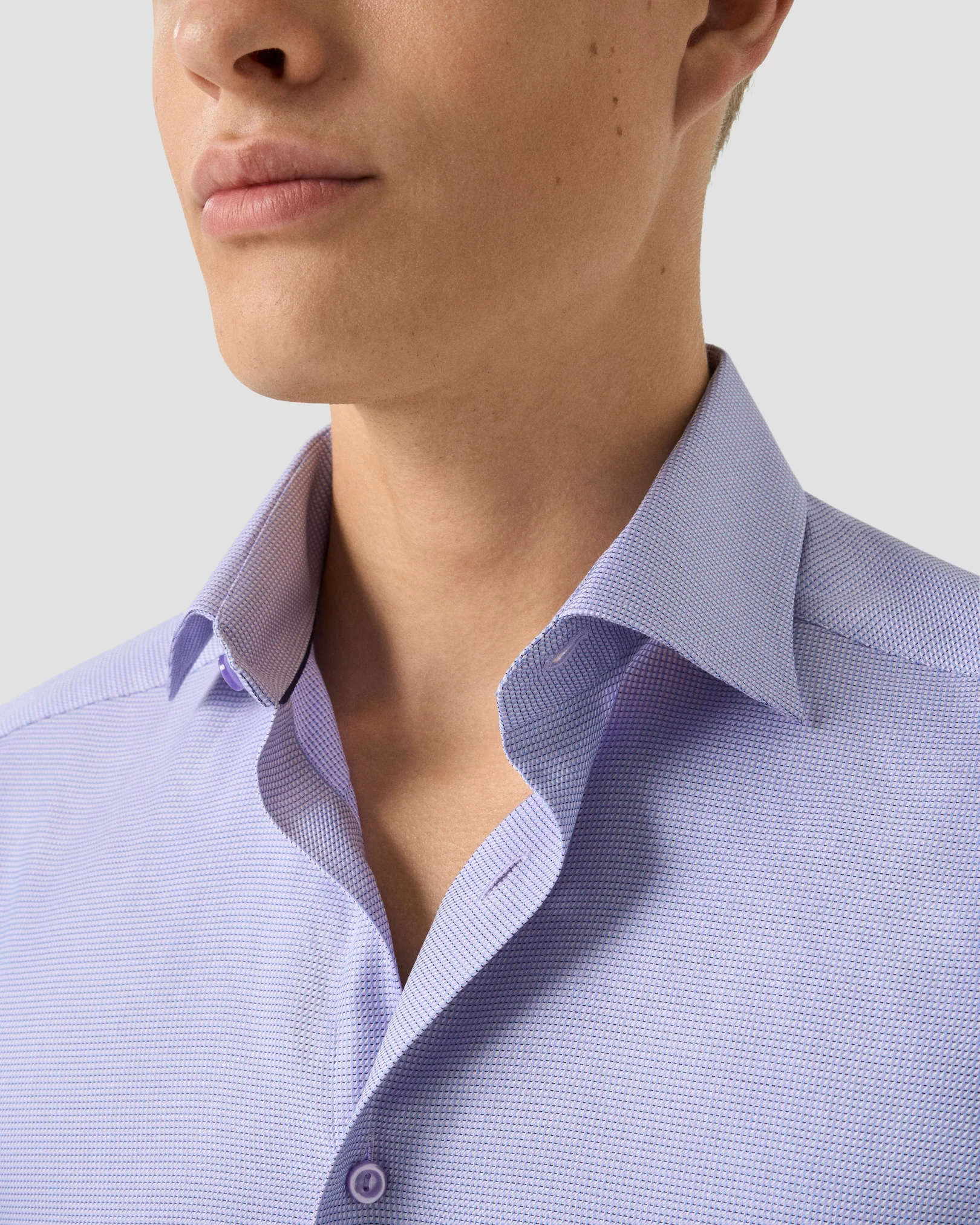 Eton - light purple semi solid signature twill shirt
