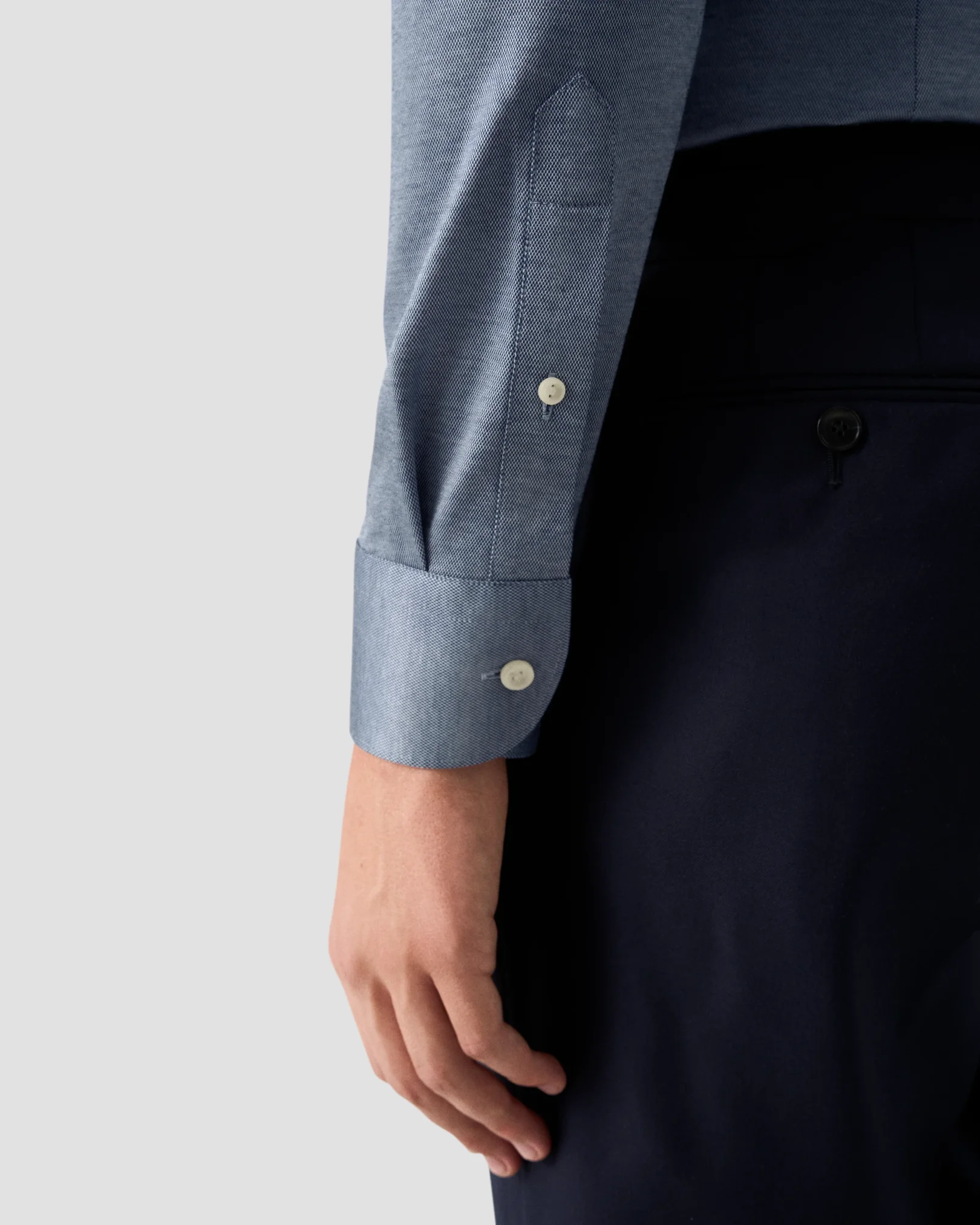 Eton - filo di scozia knit shirt dark blue filo di scozia knit shirt