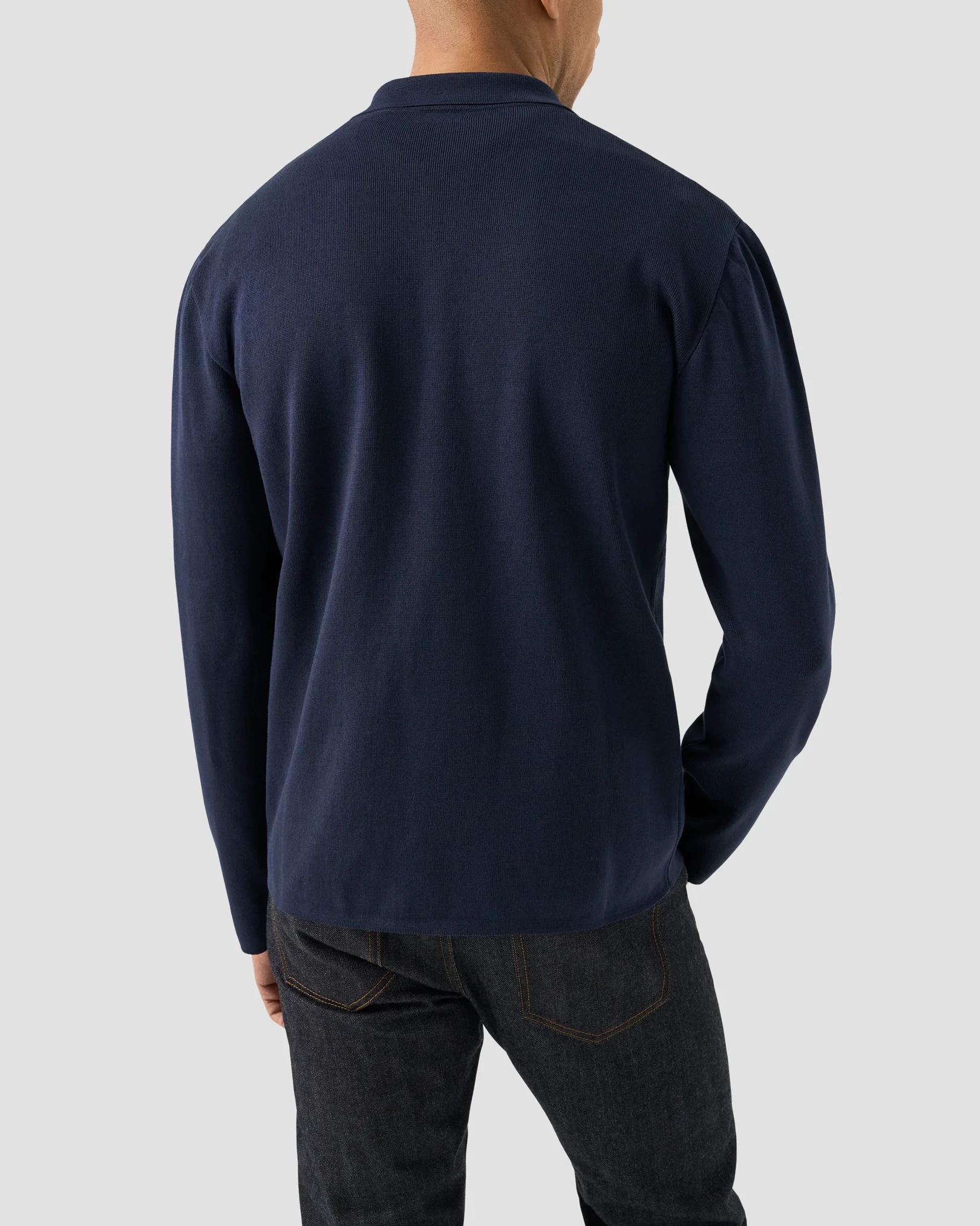 Eton - navy blue milano knit overshirt