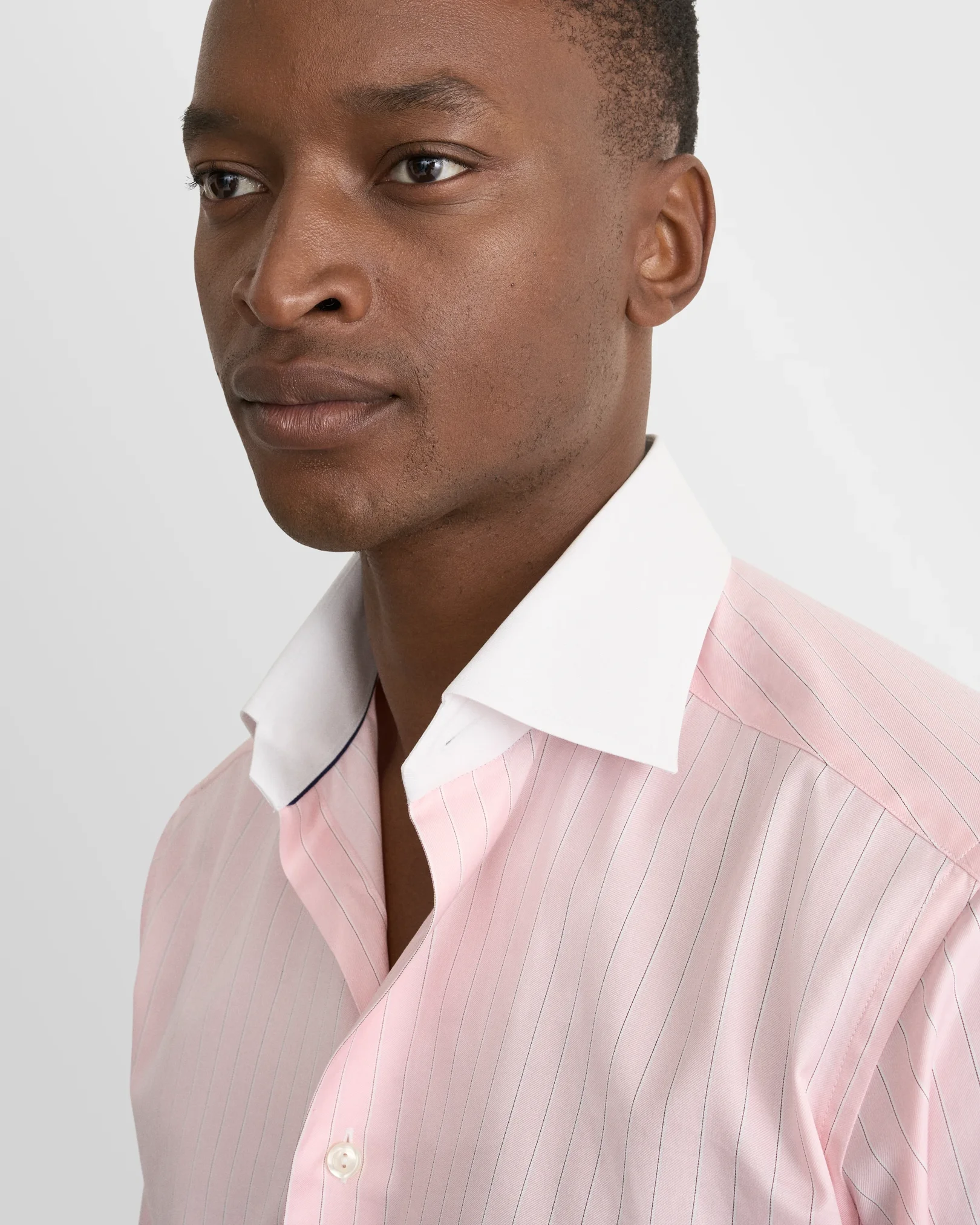 Eton - pink striped signature twill shirt cut away 266