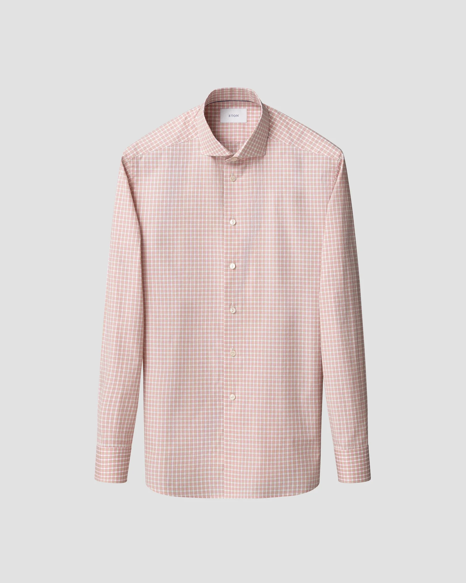 Eton - pink check breeze poplin shirt