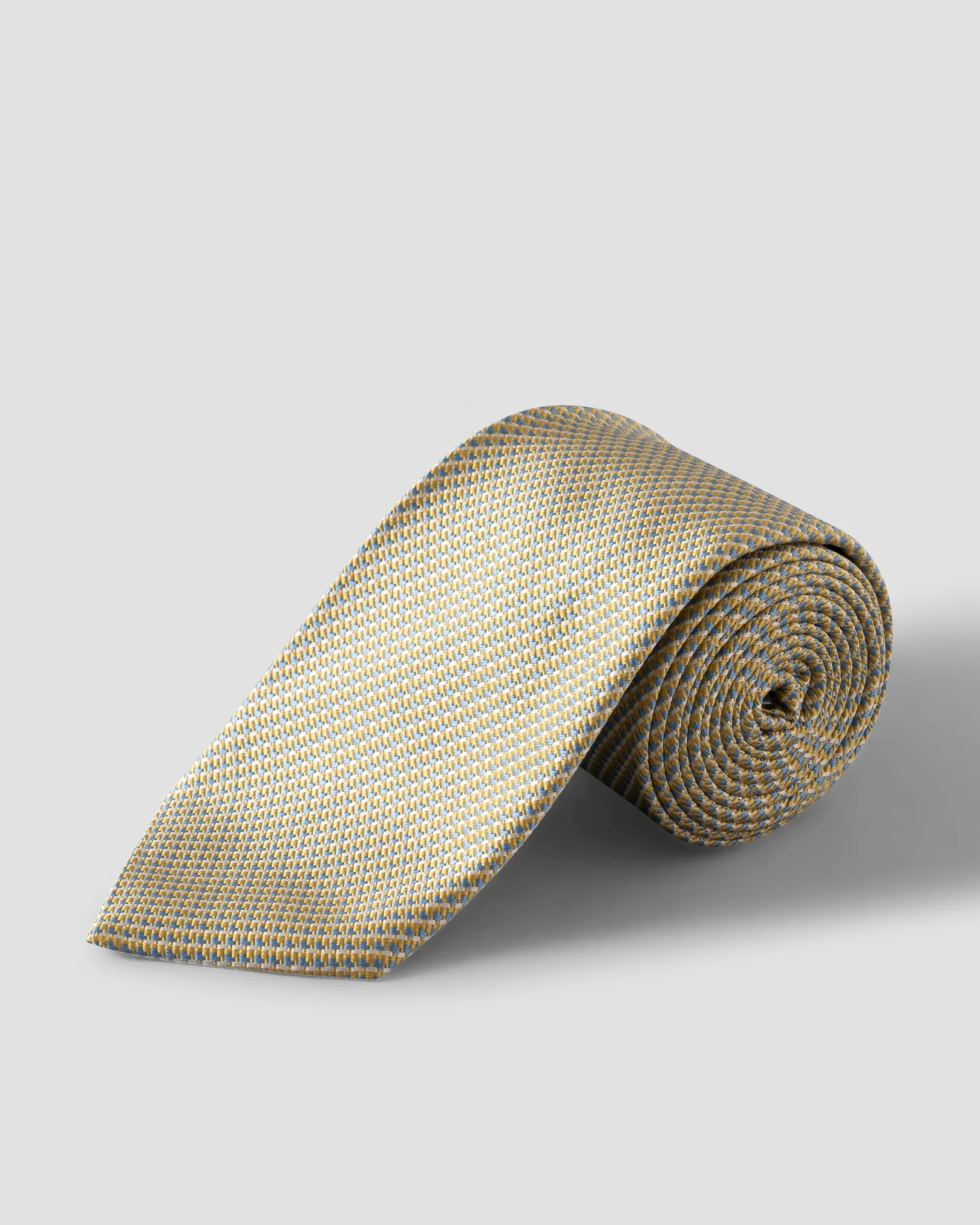 Eton - yellow micro woven cotton silk tie